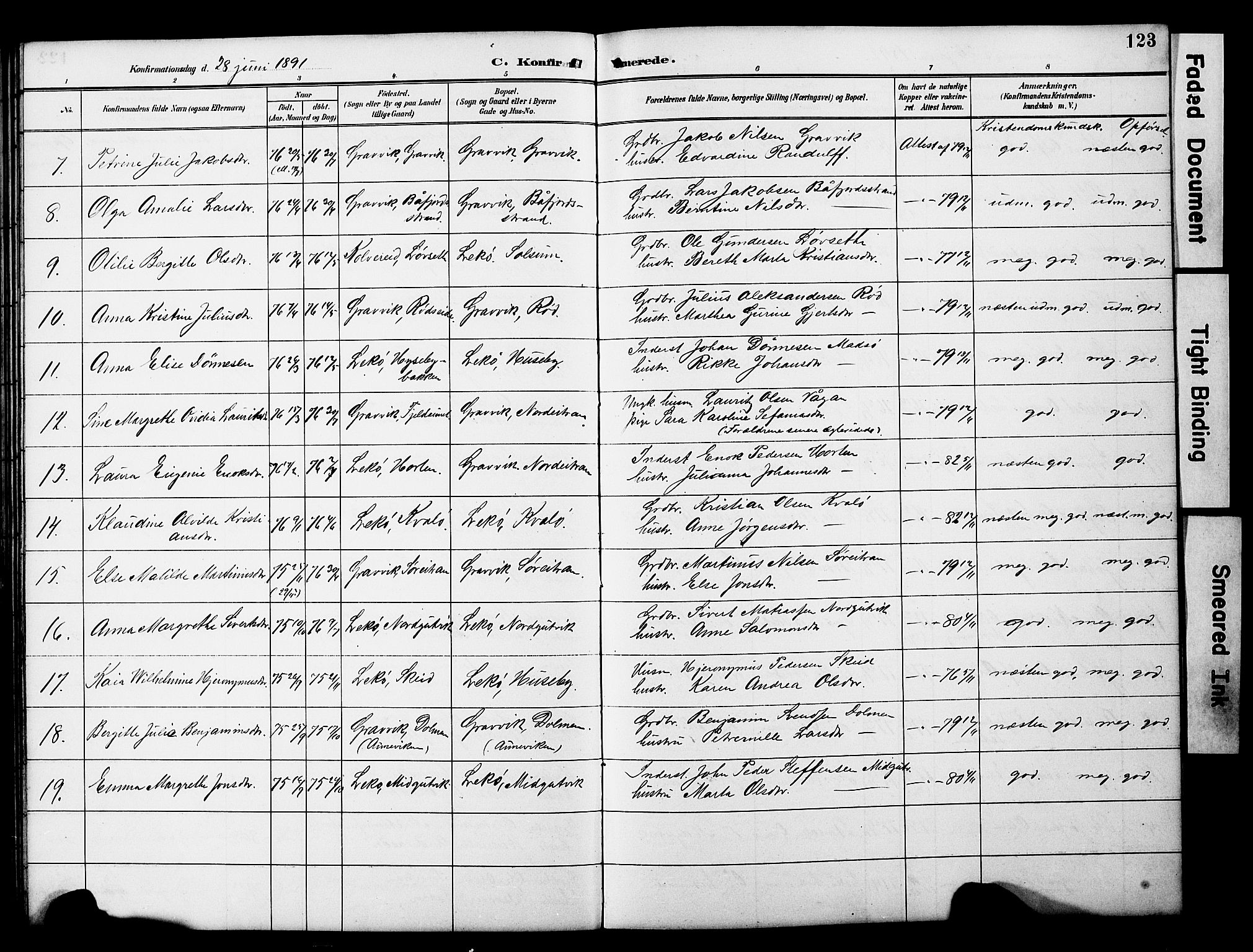 Ministerialprotokoller, klokkerbøker og fødselsregistre - Nord-Trøndelag, AV/SAT-A-1458/788/L0701: Parish register (copy) no. 788C01, 1888-1913, p. 123