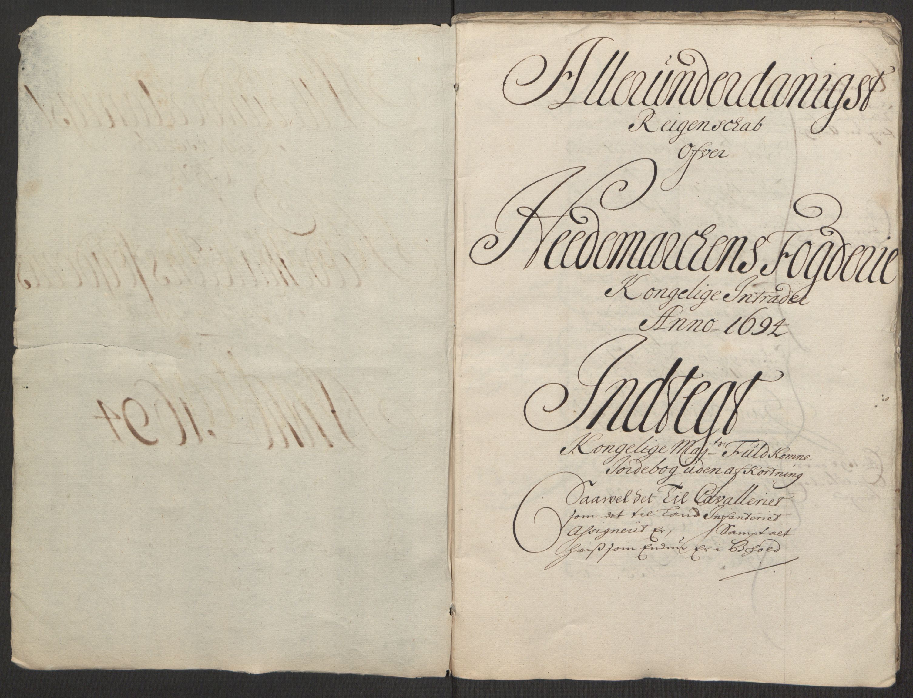 Rentekammeret inntil 1814, Reviderte regnskaper, Fogderegnskap, RA/EA-4092/R16/L1035: Fogderegnskap Hedmark, 1694, p. 4