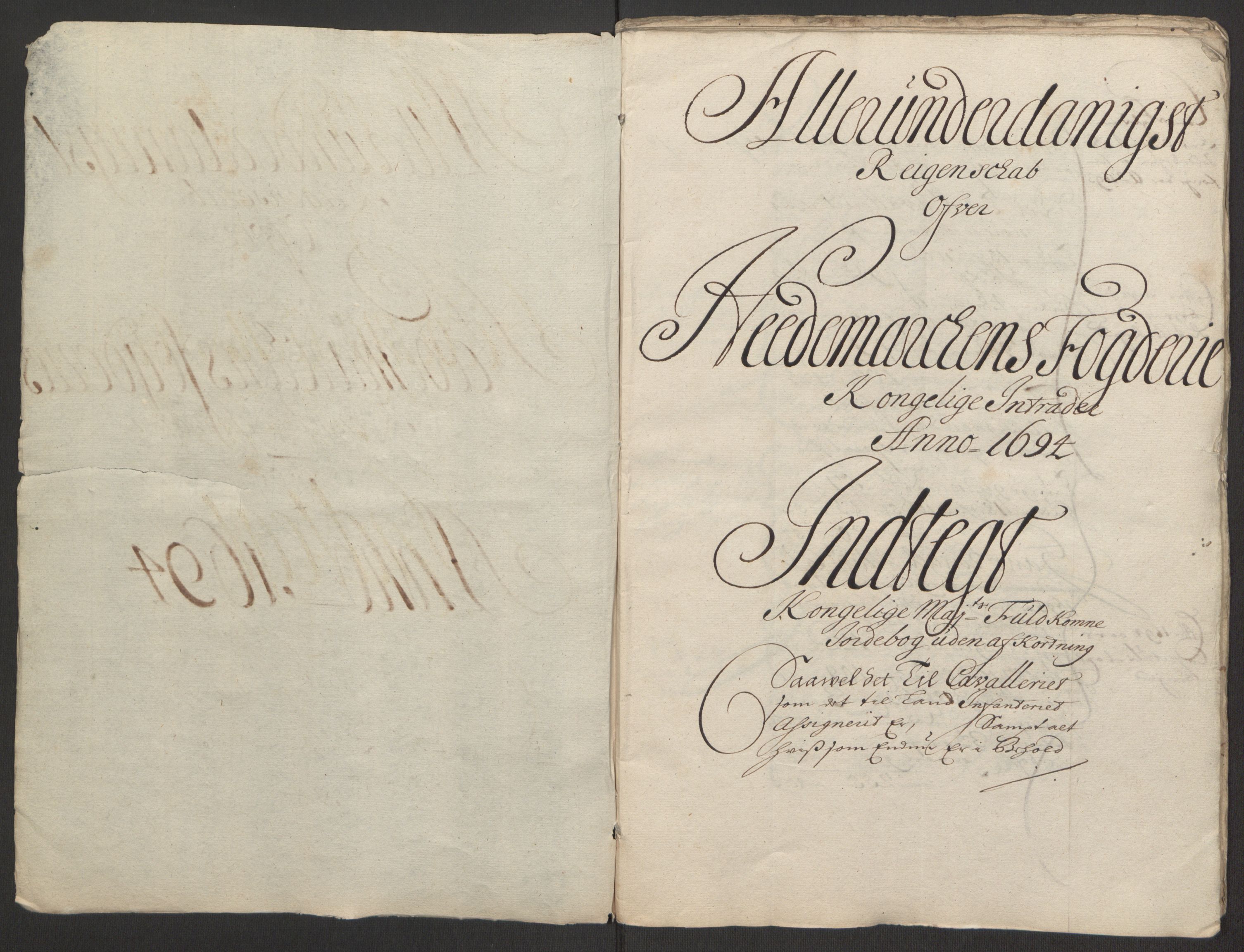 Rentekammeret inntil 1814, Reviderte regnskaper, Fogderegnskap, AV/RA-EA-4092/R16/L1035: Fogderegnskap Hedmark, 1694, p. 4