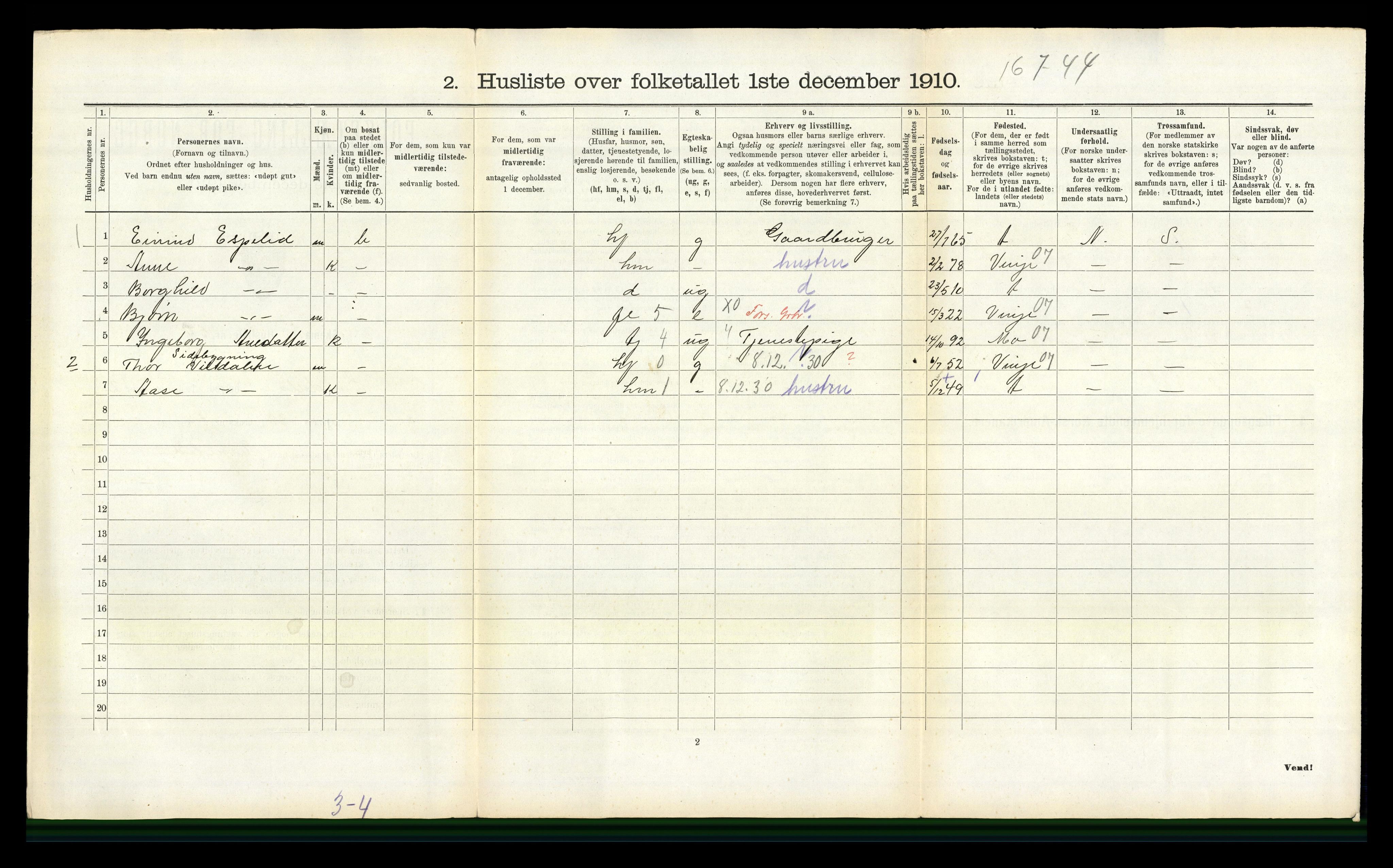 RA, 1910 census for Lårdal, 1910, p. 310