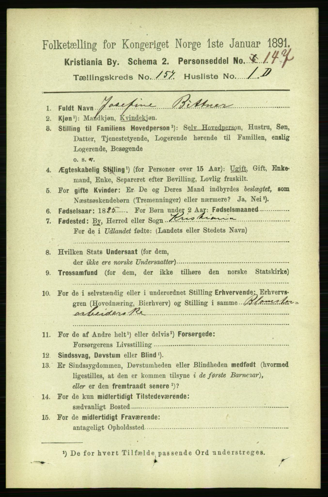 RA, 1891 census for 0301 Kristiania, 1891, p. 87391