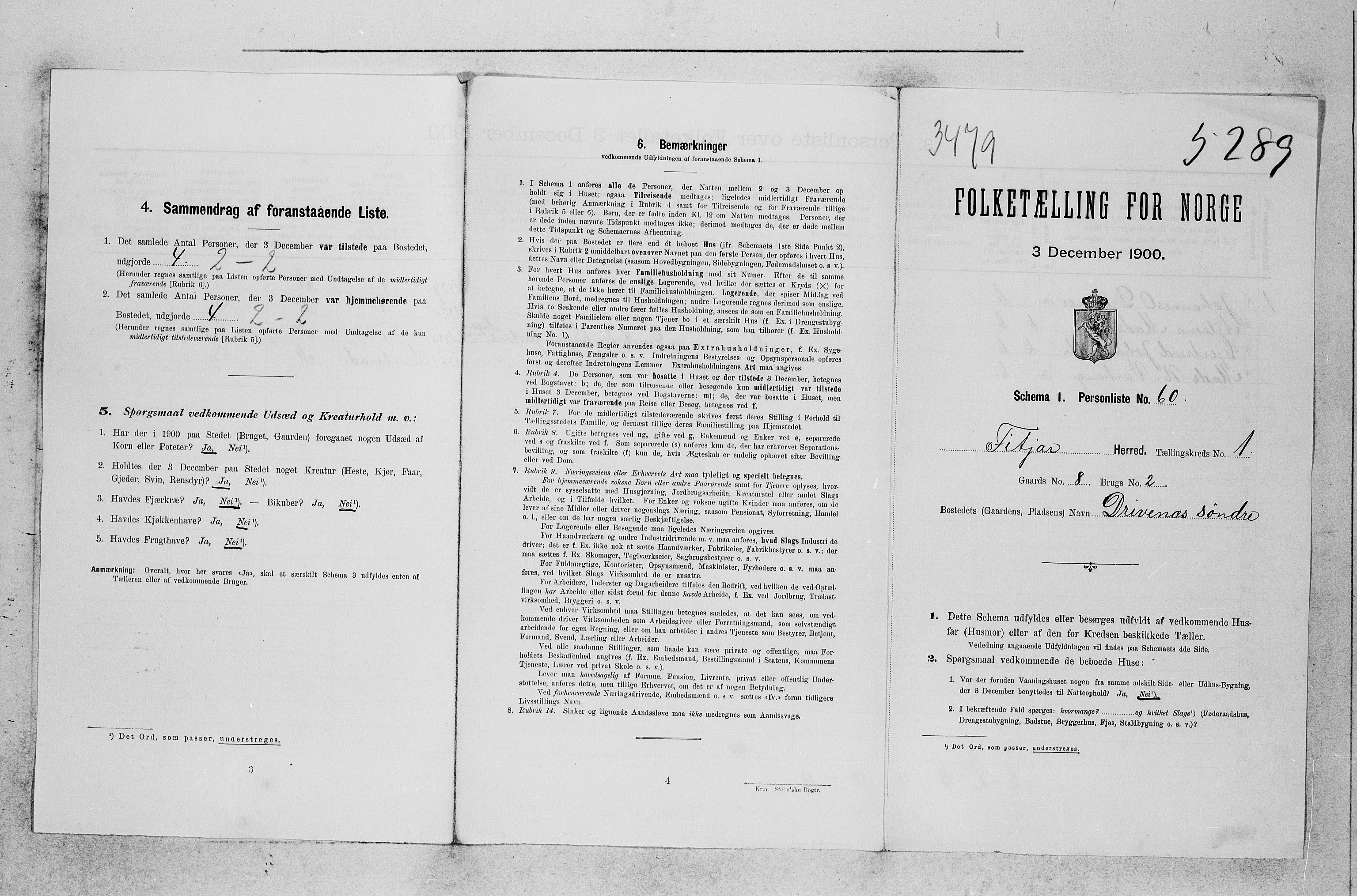 SAB, 1900 census for Fitjar, 1900, p. 23