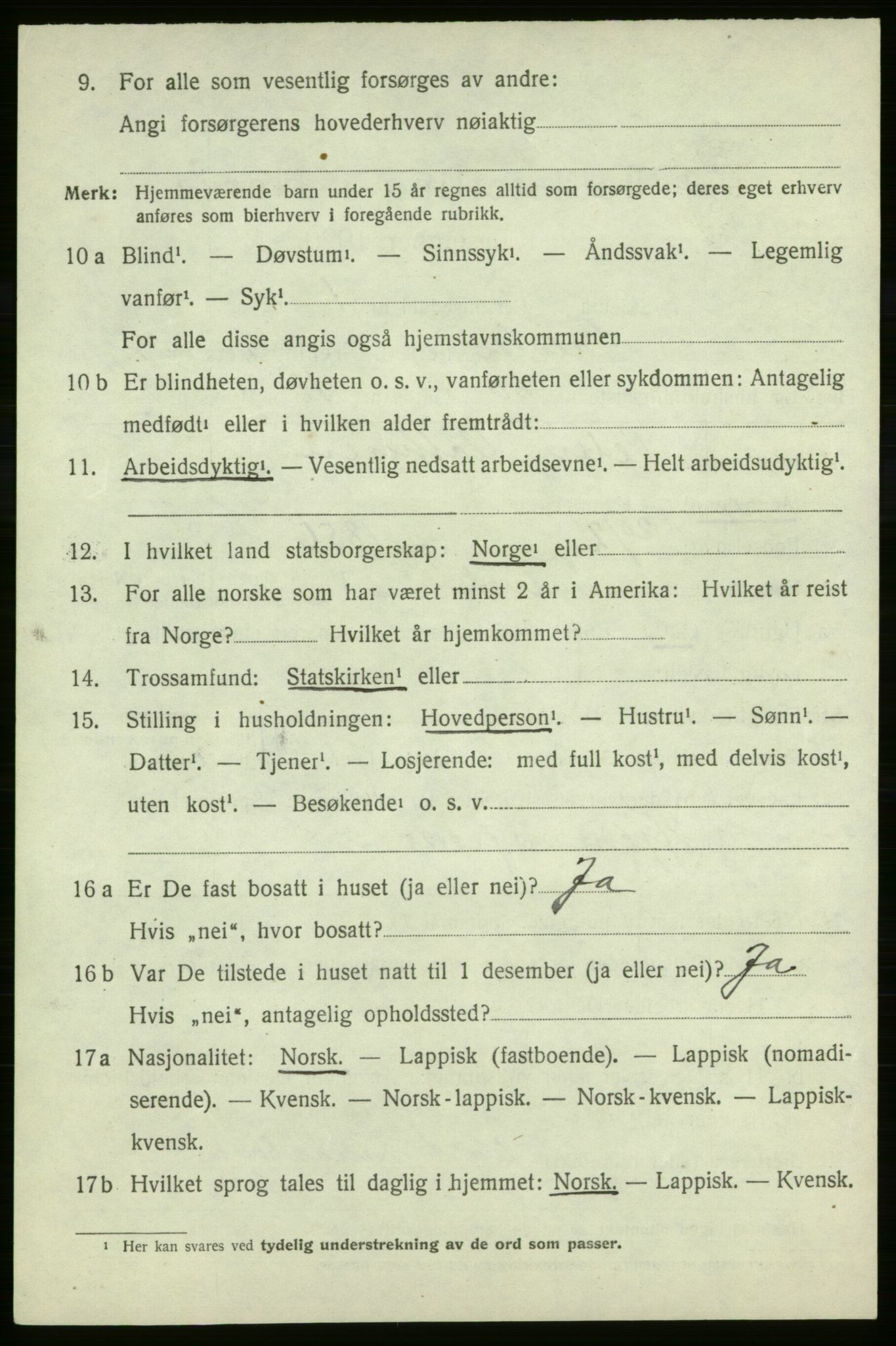 SATØ, 1920 census for Talvik, 1920, p. 3265