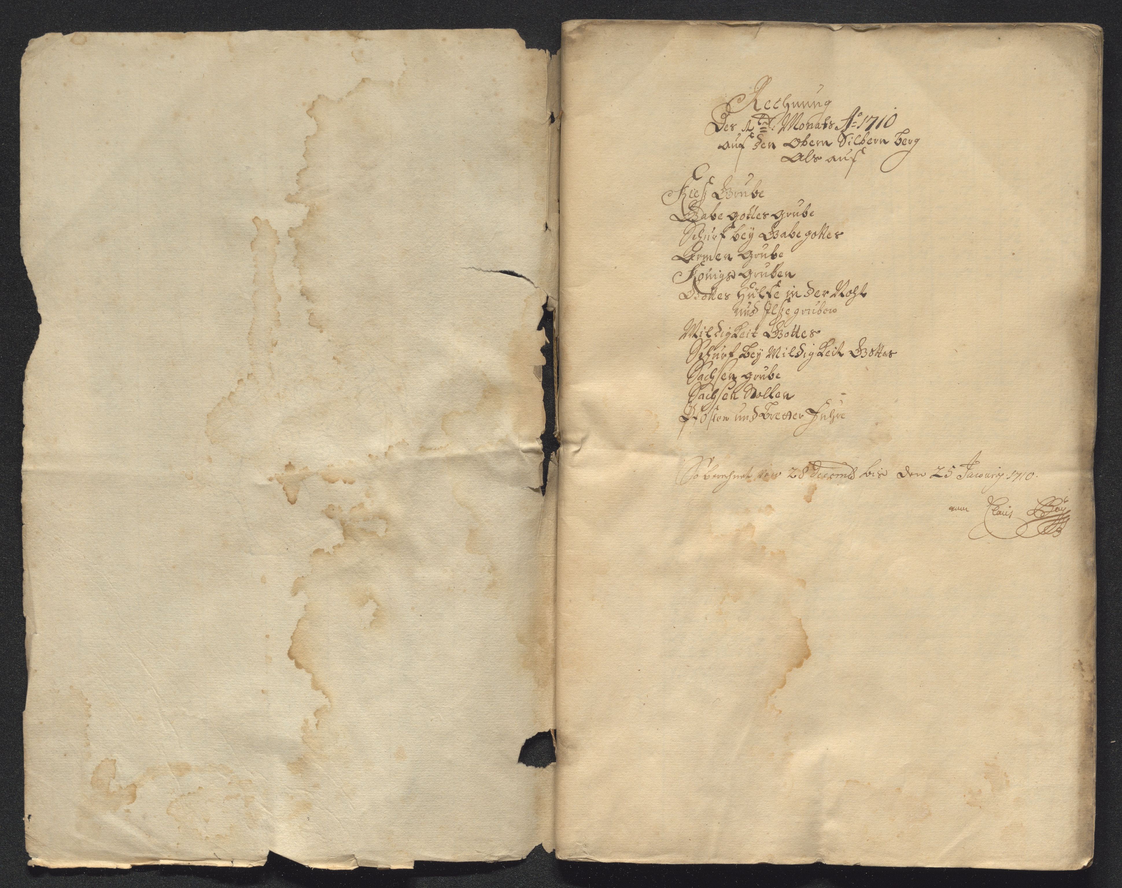 Kongsberg Sølvverk 1623-1816, AV/SAKO-EA-3135/001/D/Dc/Dcd/L0098: Utgiftsregnskap for gruver m.m. , 1710, p. 2