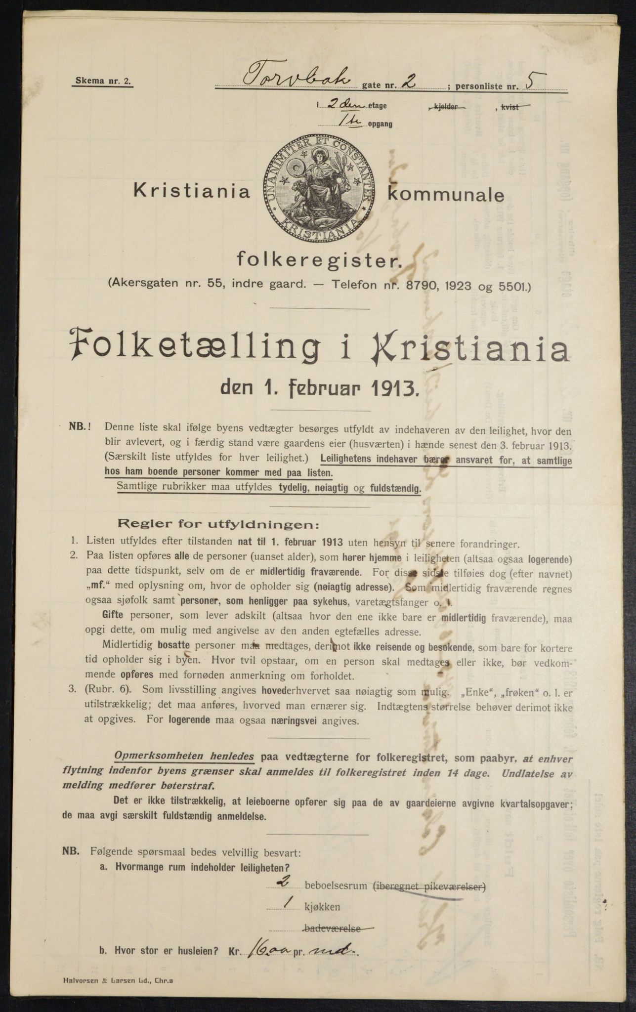 OBA, Municipal Census 1913 for Kristiania, 1913, p. 114991