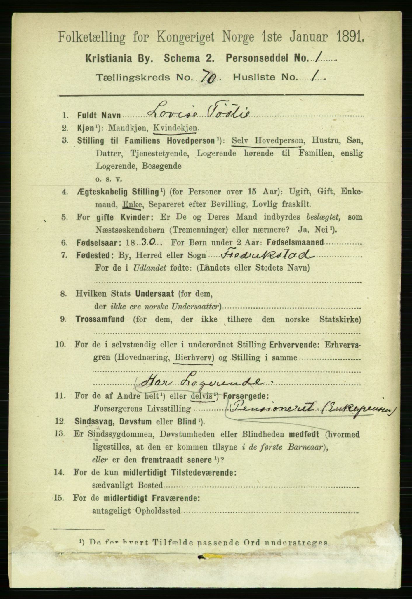 RA, 1891 census for 0301 Kristiania, 1891, p. 38522