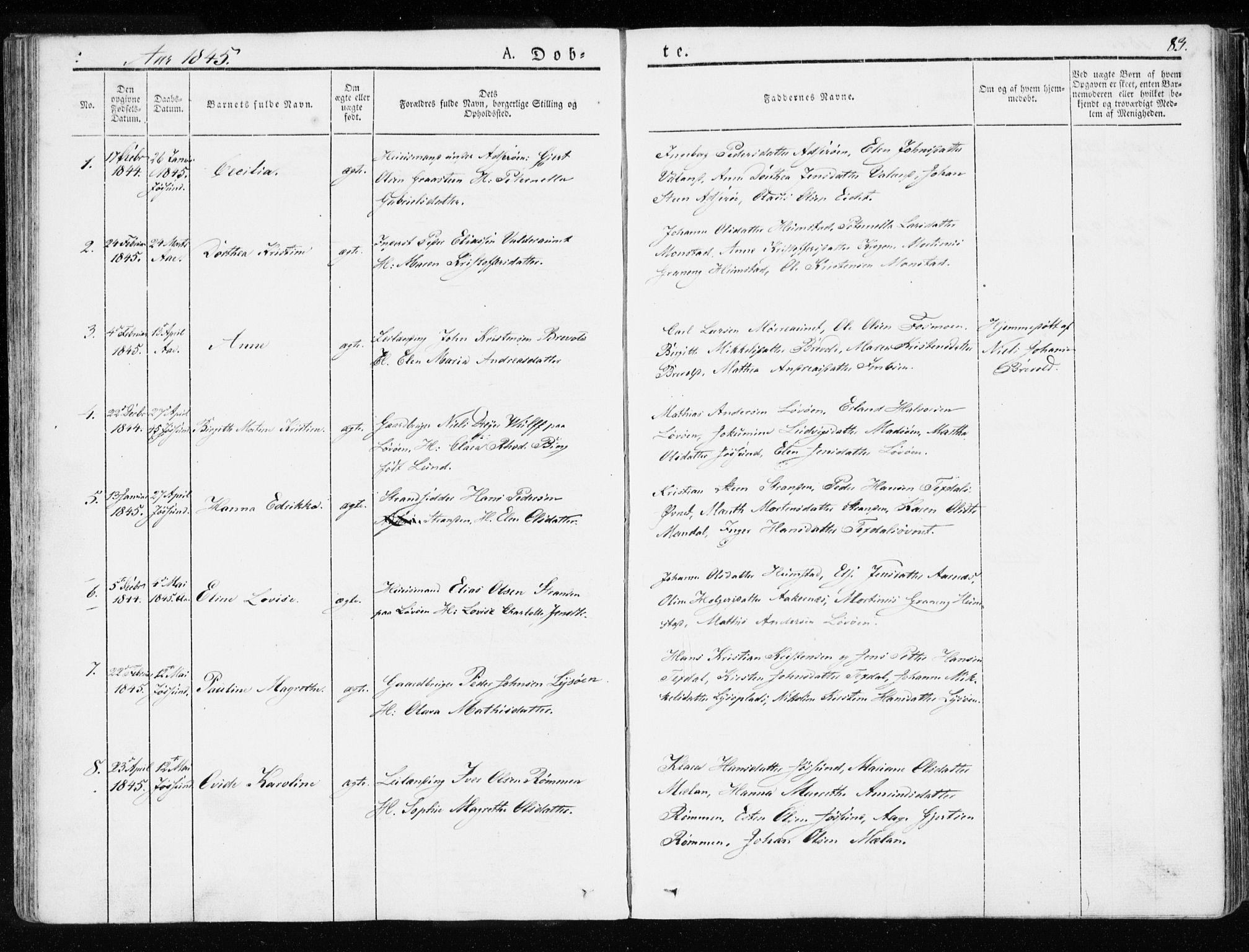 Ministerialprotokoller, klokkerbøker og fødselsregistre - Sør-Trøndelag, SAT/A-1456/655/L0676: Parish register (official) no. 655A05, 1830-1847, p. 83