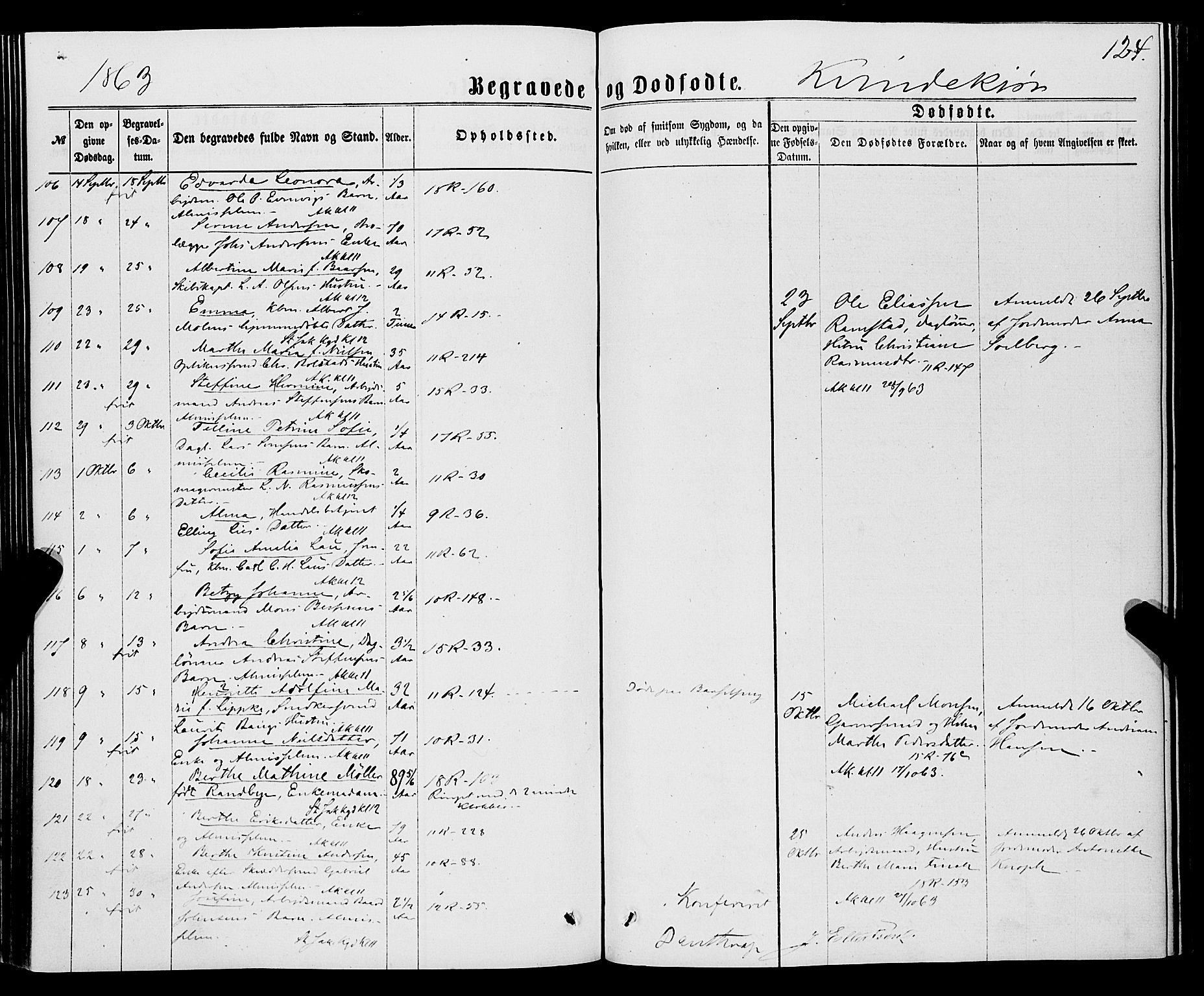 Domkirken sokneprestembete, AV/SAB-A-74801/H/Haa/L0042: Parish register (official) no. E 3, 1863-1876, p. 124