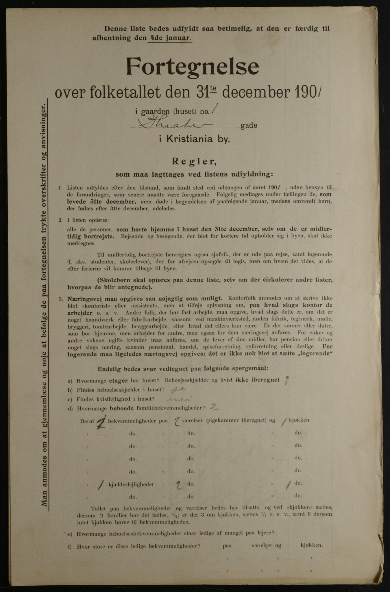 OBA, Municipal Census 1901 for Kristiania, 1901, p. 16463