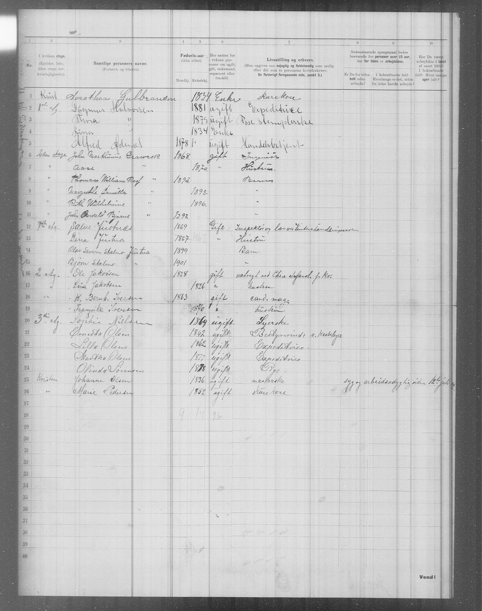 OBA, Municipal Census 1902 for Kristiania, 1902, p. 4954