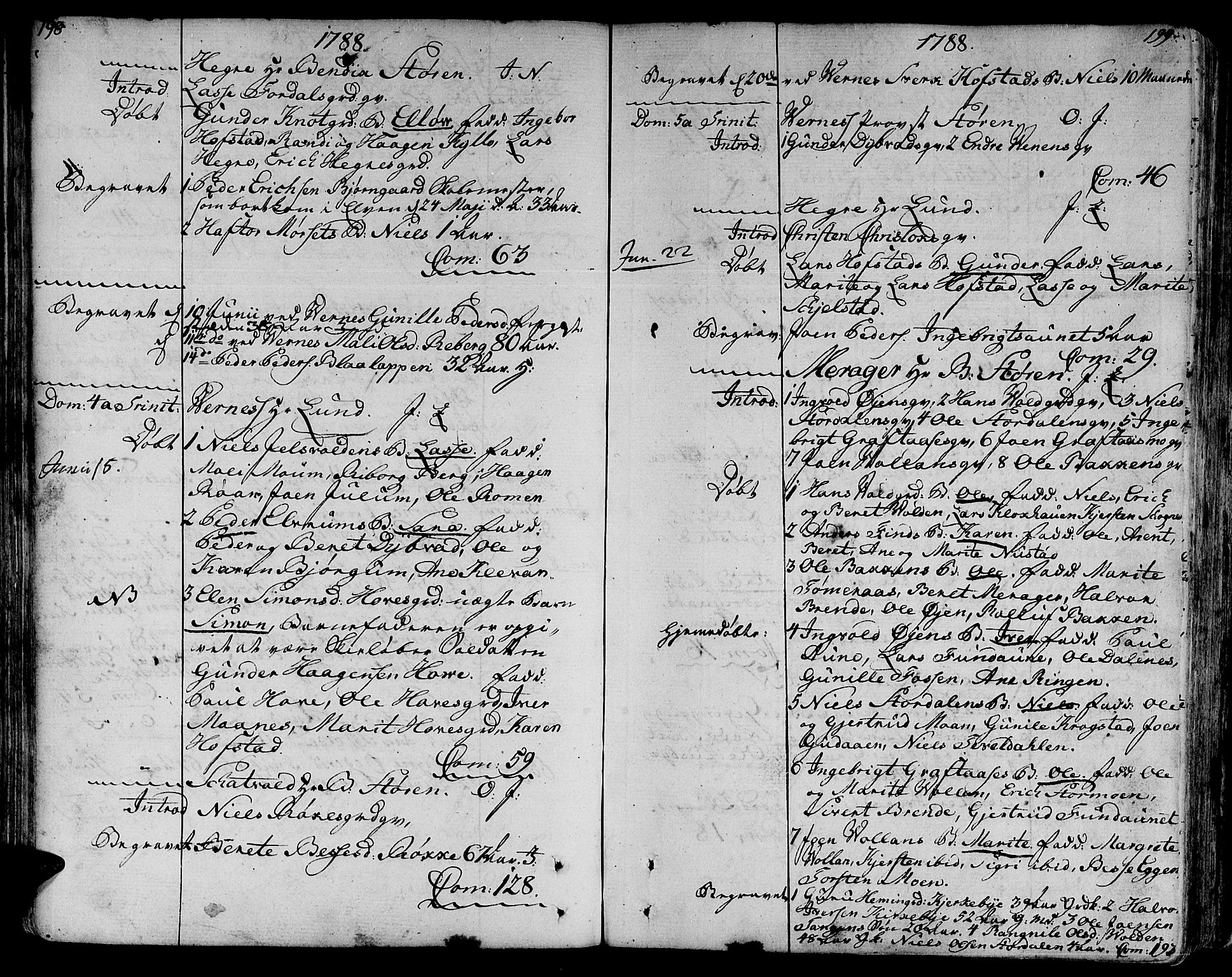 Ministerialprotokoller, klokkerbøker og fødselsregistre - Nord-Trøndelag, SAT/A-1458/709/L0059: Parish register (official) no. 709A06, 1781-1797, p. 198-199