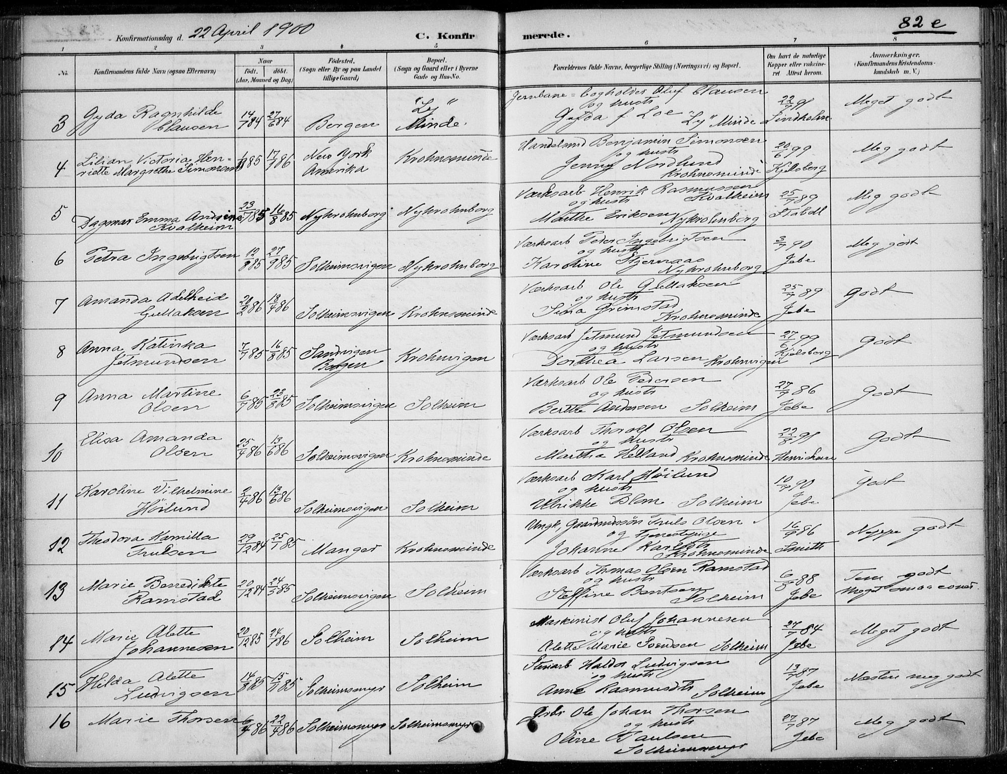 Årstad Sokneprestembete, AV/SAB-A-79301/H/Haa/L0006: Parish register (official) no. B 1, 1886-1901, p. 82