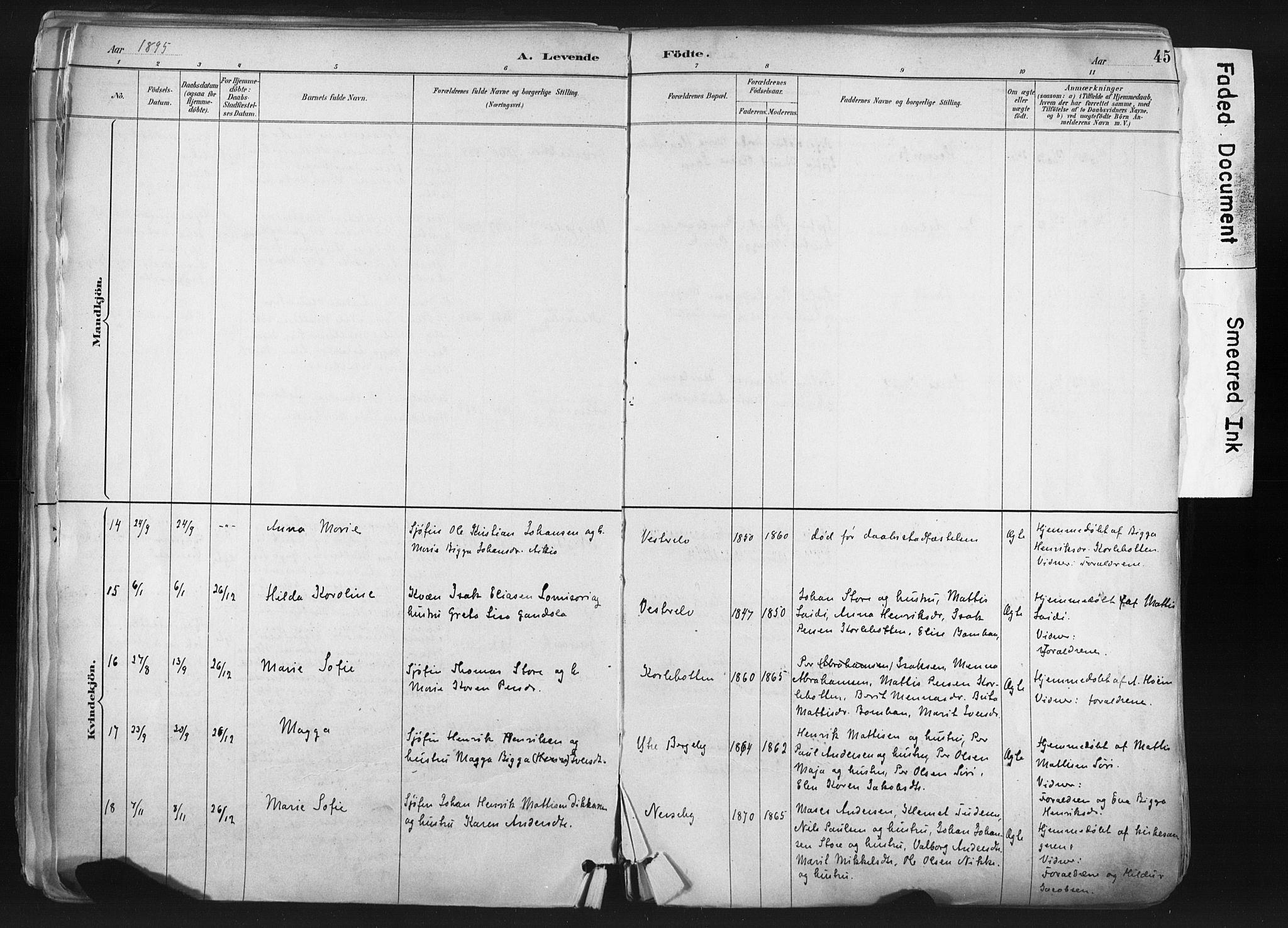 Nesseby sokneprestkontor, AV/SATØ-S-1330/H/Ha/L0006kirke: Parish register (official) no. 6, 1885-1985, p. 45