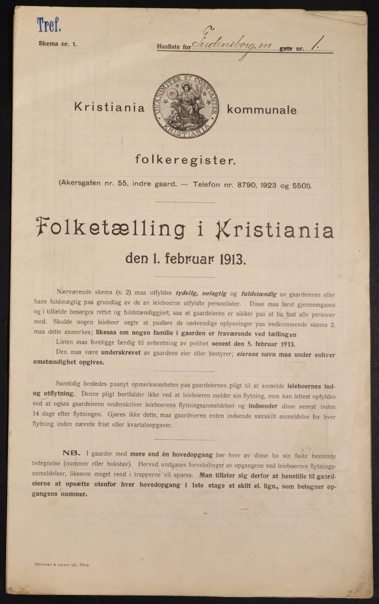 OBA, Municipal Census 1913 for Kristiania, 1913, p. 25670