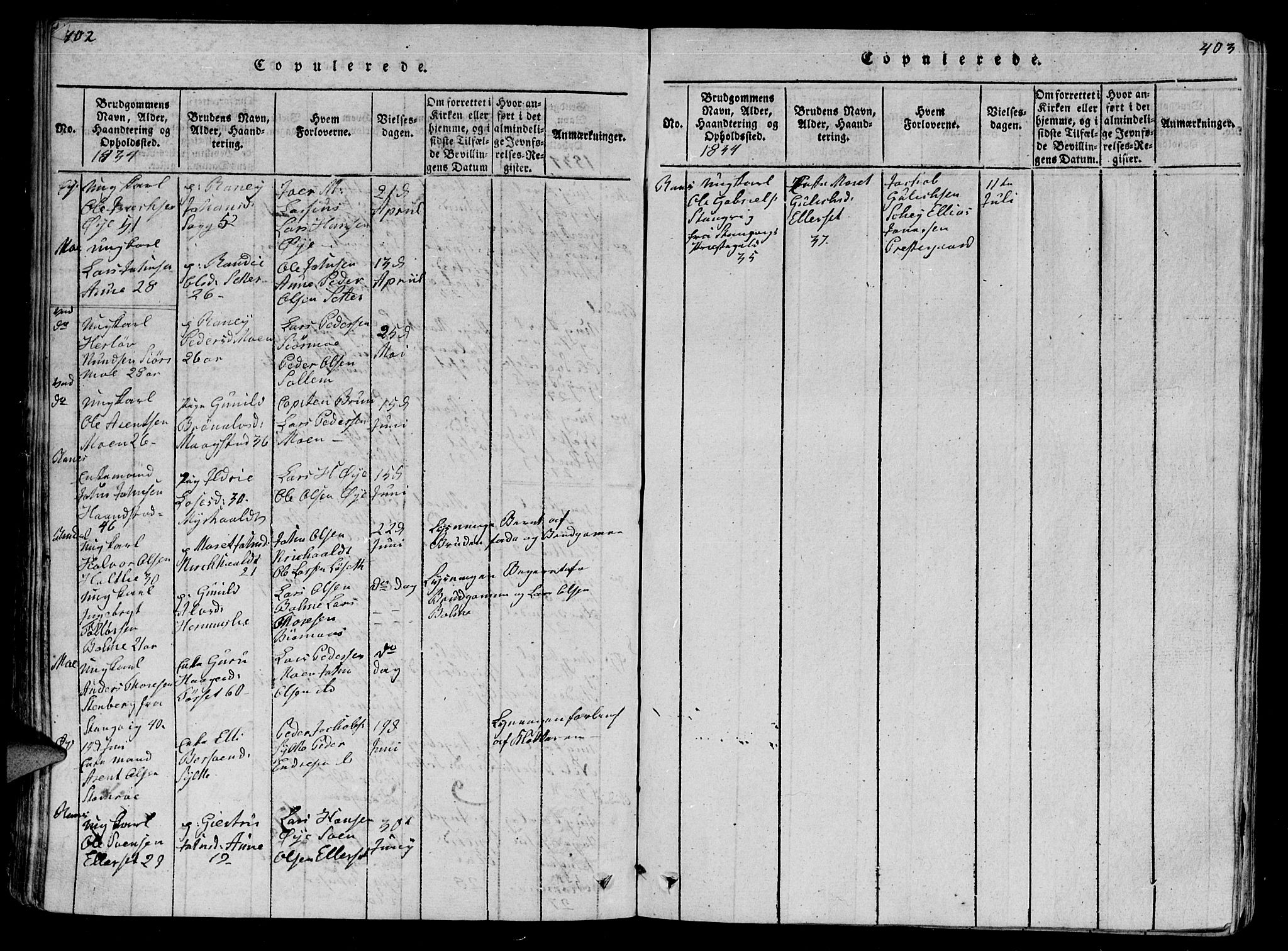 Ministerialprotokoller, klokkerbøker og fødselsregistre - Møre og Romsdal, AV/SAT-A-1454/595/L1050: Parish register (copy) no. 595C02, 1819-1834, p. 402-403