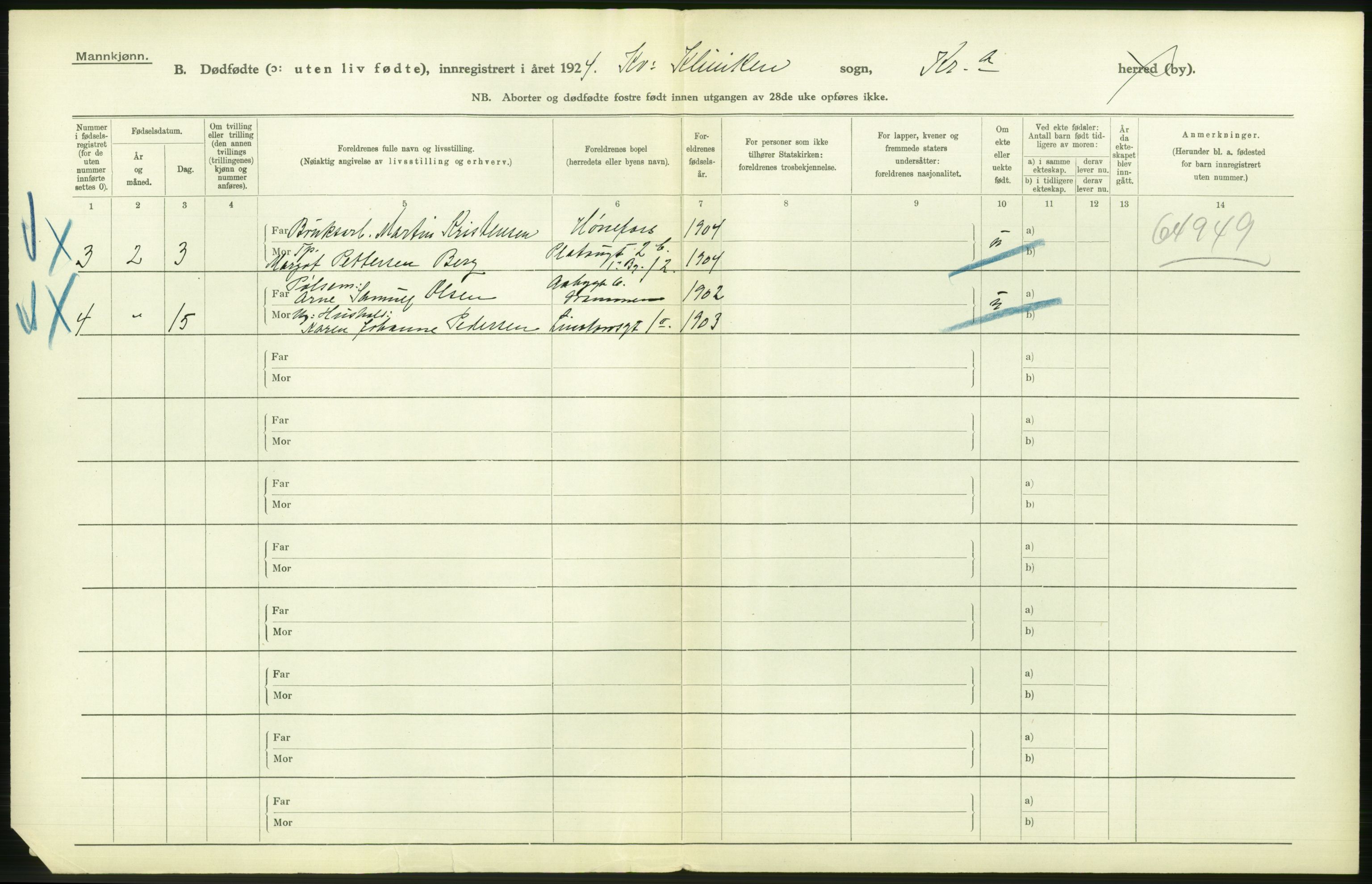 Statistisk sentralbyrå, Sosiodemografiske emner, Befolkning, AV/RA-S-2228/D/Df/Dfc/Dfcd/L0009: Kristiania: Døde kvinner, dødfødte, 1924, p. 658