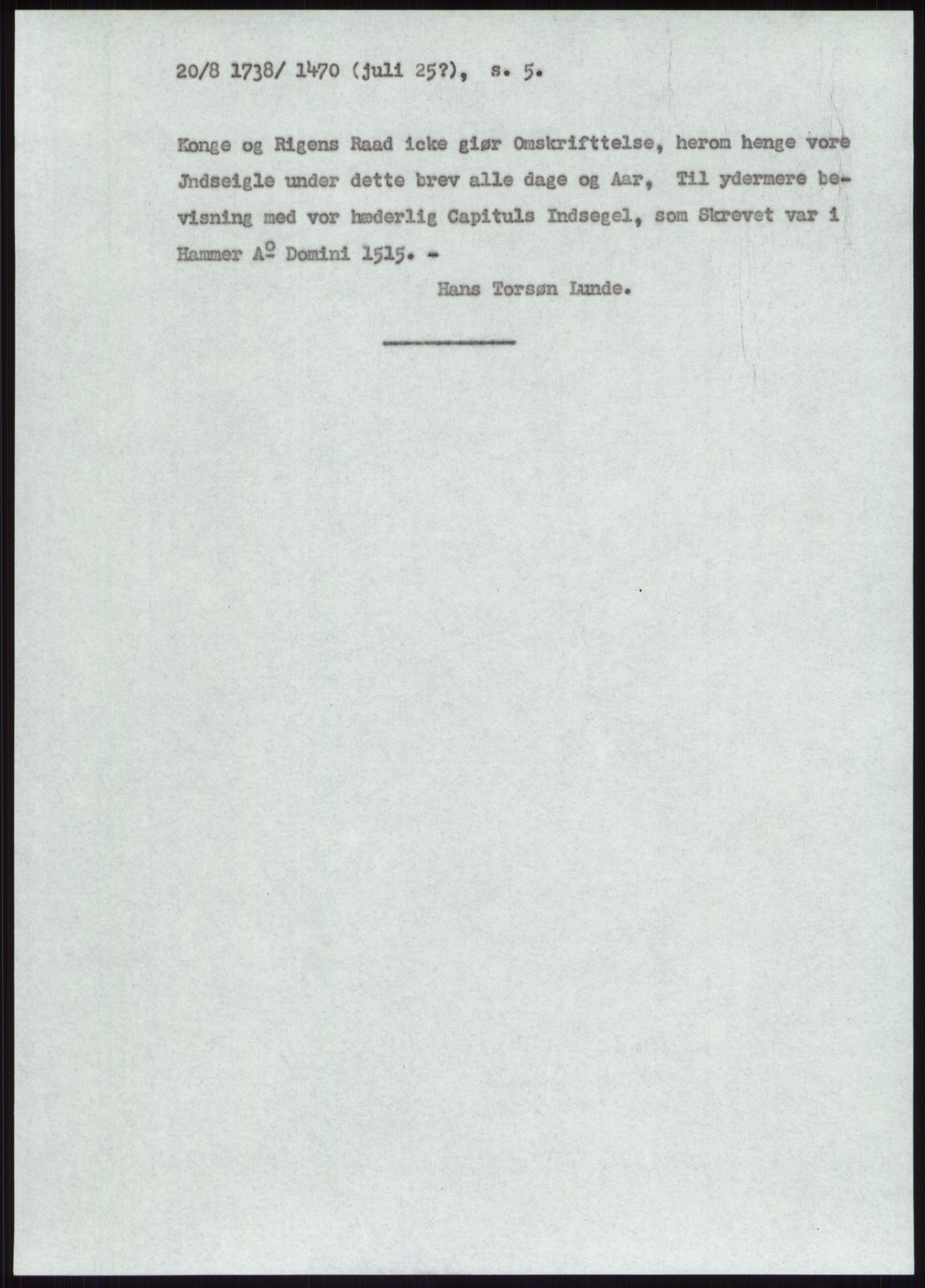 Samlinger til kildeutgivelse, Diplomavskriftsamlingen, AV/RA-EA-4053/H/Ha, p. 3237