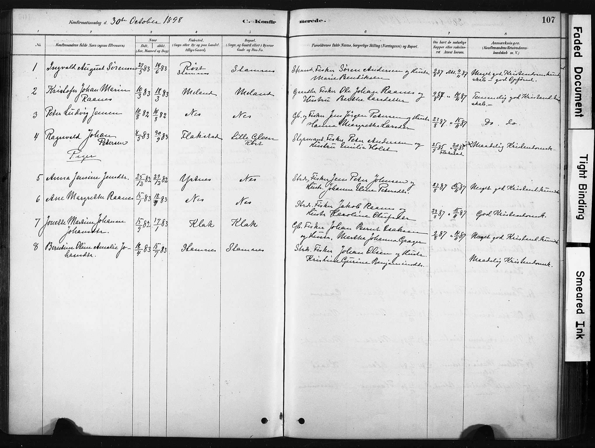 Ministerialprotokoller, klokkerbøker og fødselsregistre - Nordland, SAT/A-1459/808/L0128: Parish register (official) no. 808A01, 1880-1902, p. 107