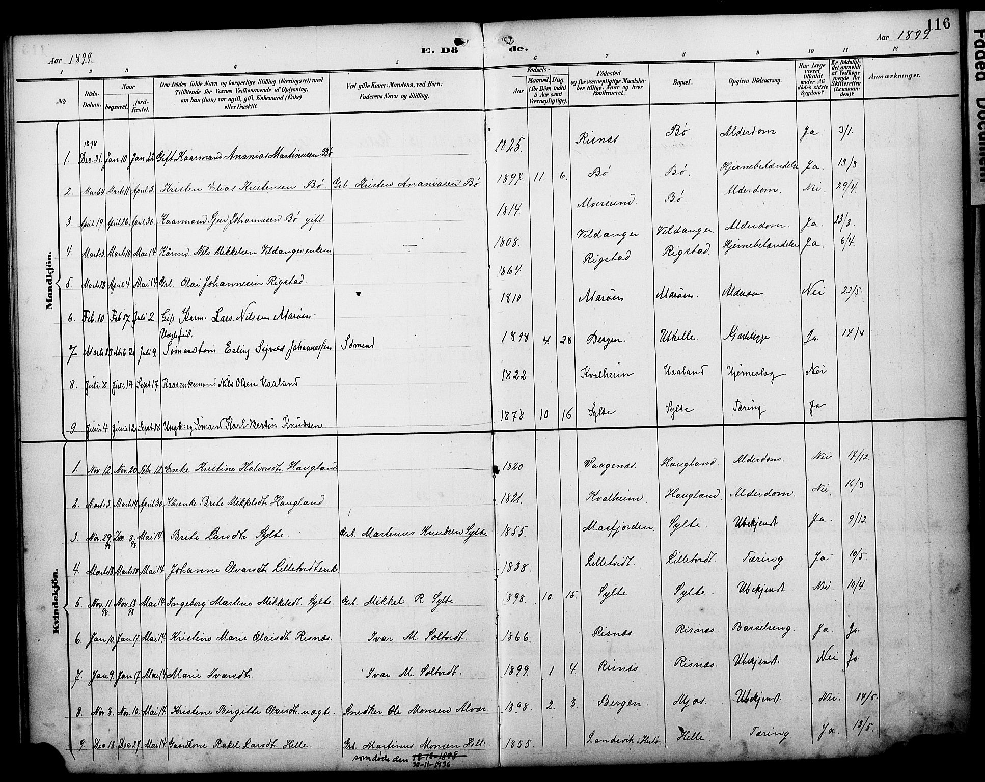 Manger sokneprestembete, AV/SAB-A-76801/H/Haa: Parish register (official) no. C 2, 1891-1902, p. 116