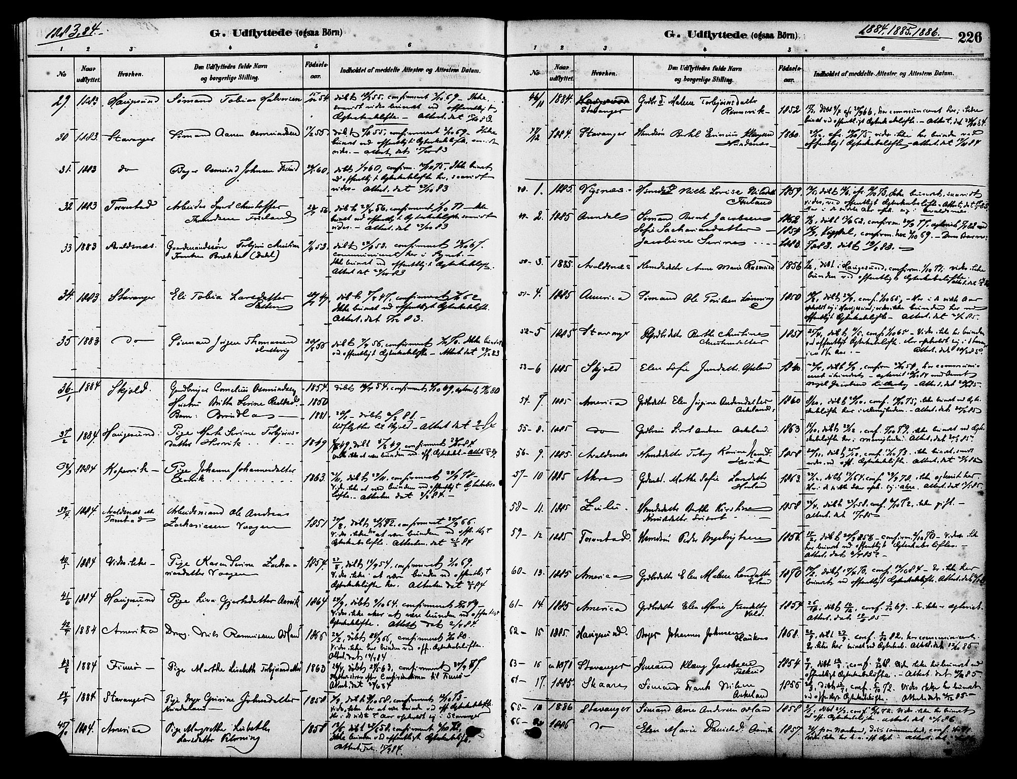 Tysvær sokneprestkontor, SAST/A -101864/H/Ha/Haa/L0006: Parish register (official) no. A 6, 1878-1896, p. 226