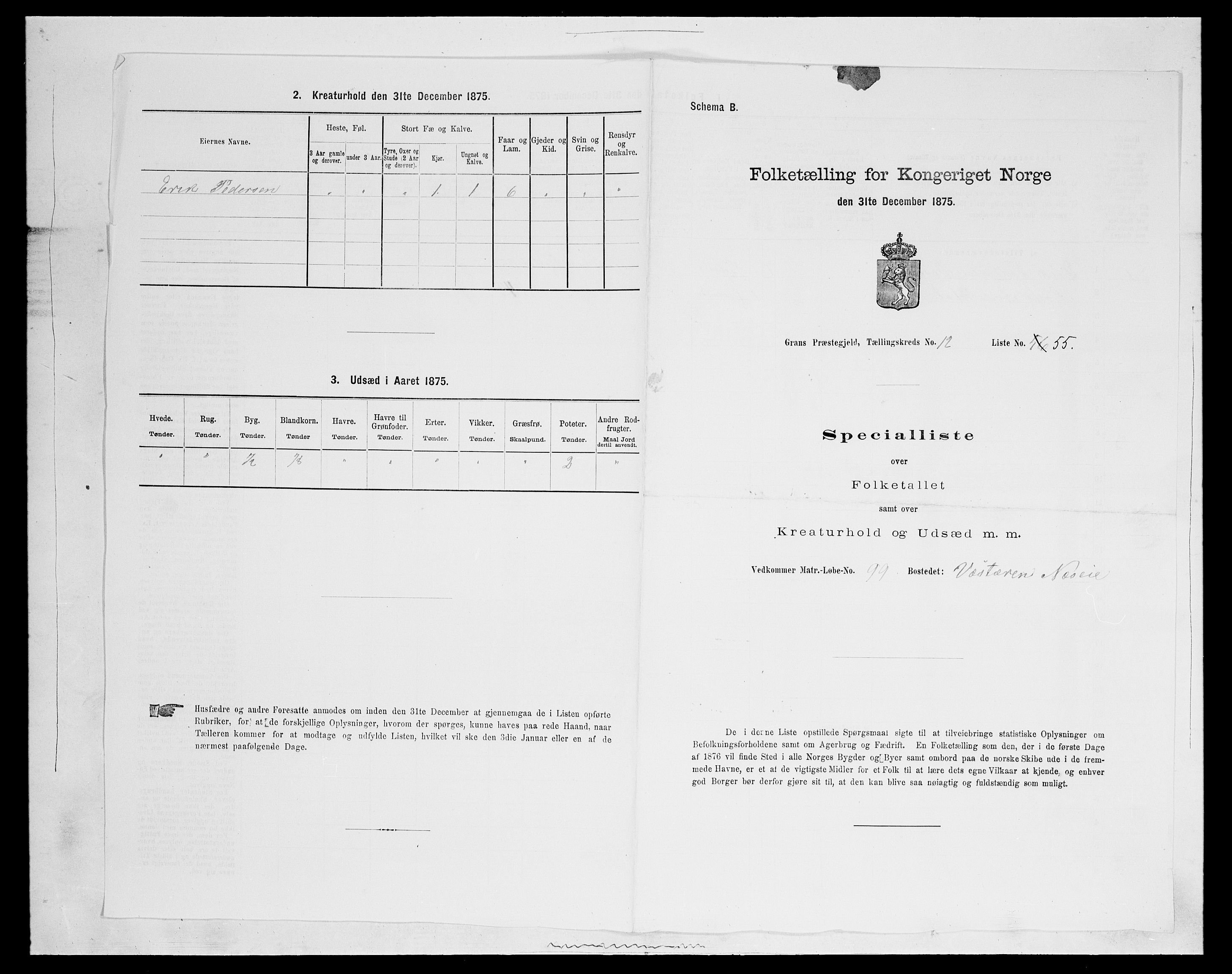 SAH, 1875 census for 0534P Gran, 1875, p. 2349