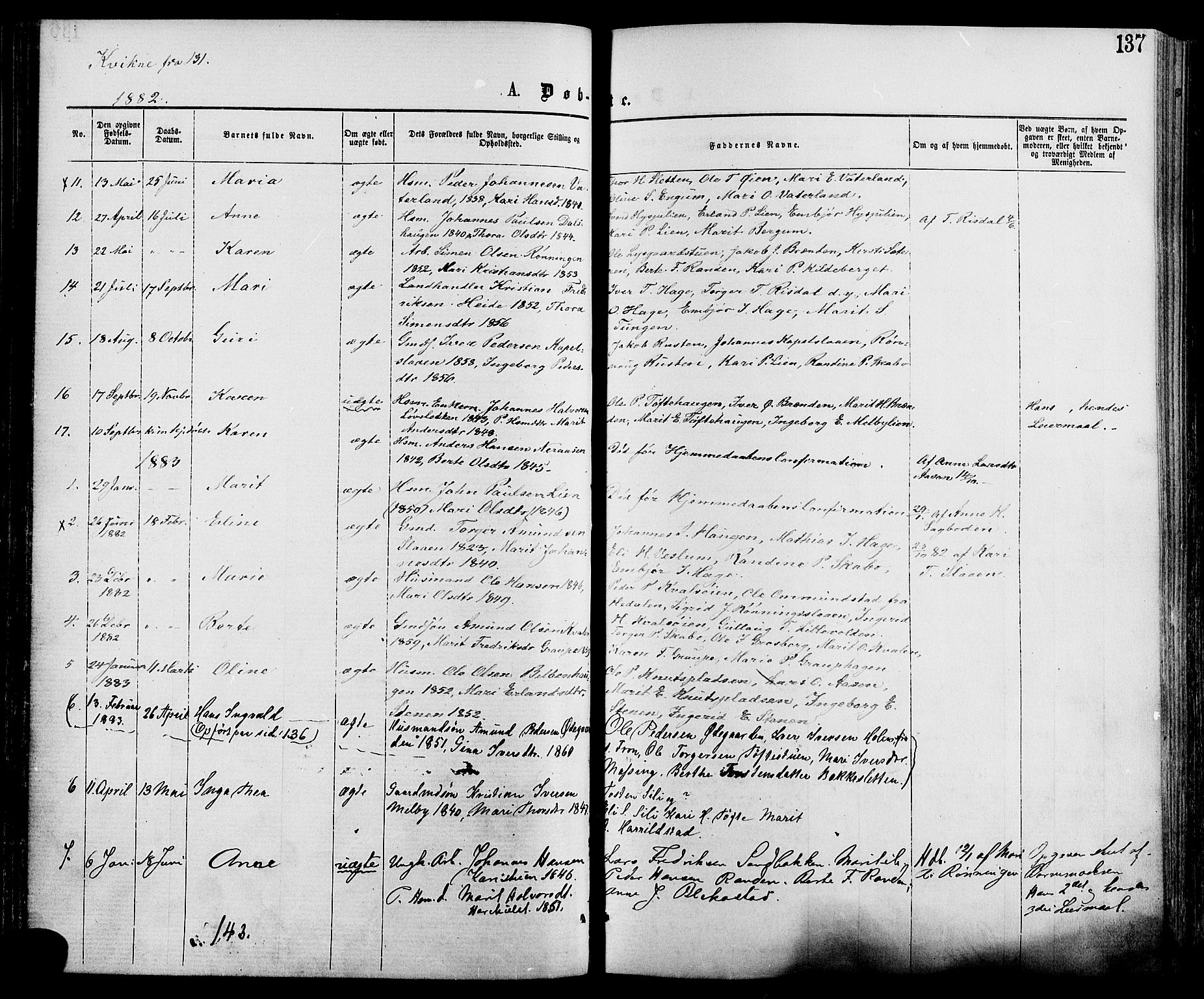 Nord-Fron prestekontor, SAH/PREST-080/H/Ha/Haa/L0002: Parish register (official) no. 2, 1865-1883, p. 137