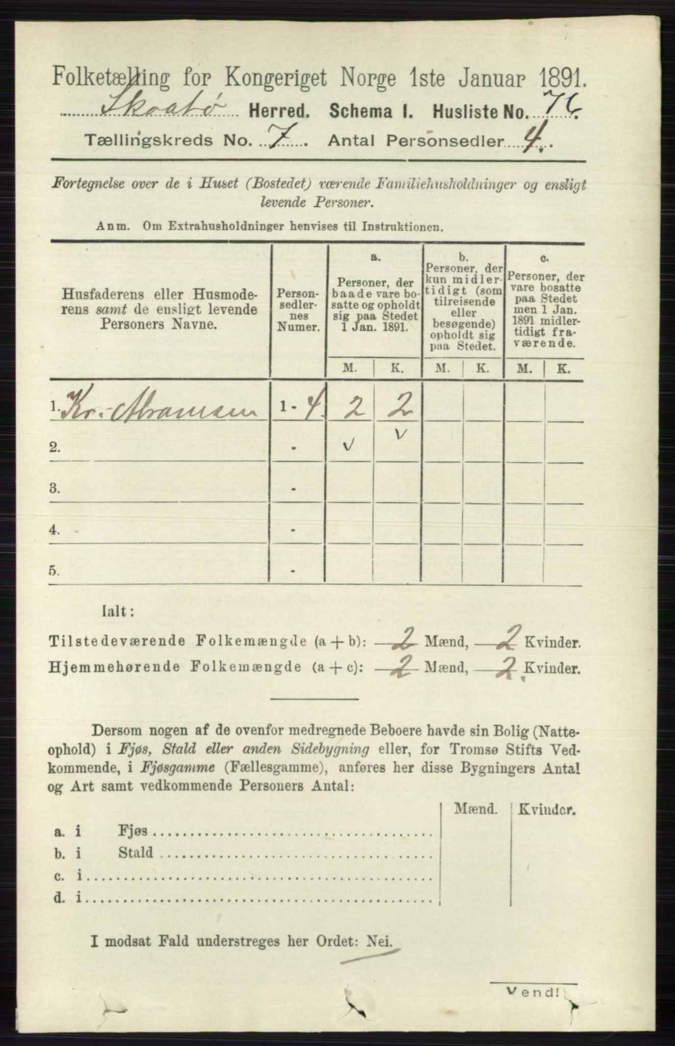 RA, 1891 census for 0815 Skåtøy, 1891, p. 3074