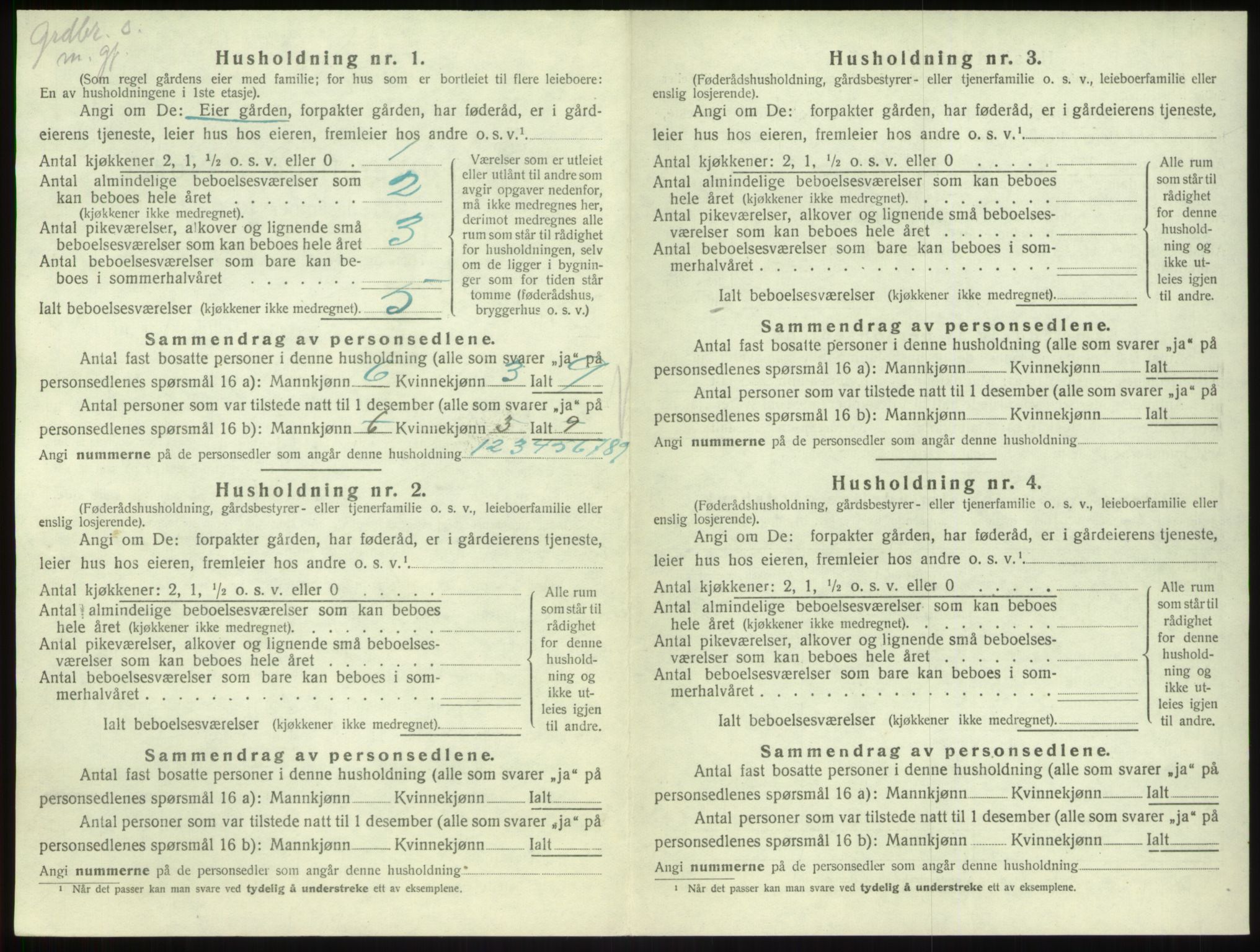 SAB, 1920 census for Lavik, 1920, p. 142