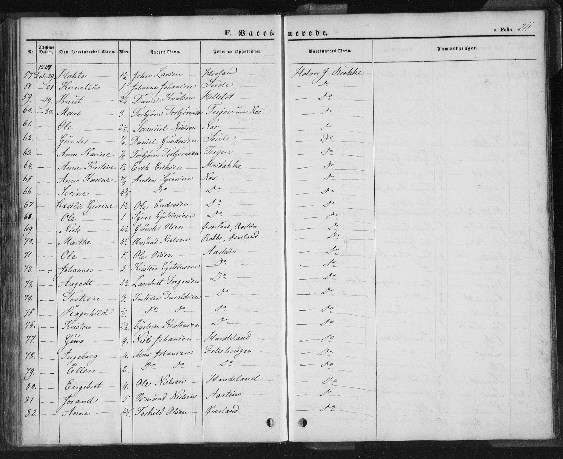 Sand sokneprestkontor, AV/SAST-A-101848/01/III/L0002: Parish register (official) no. A 2, 1838-1859, p. 211