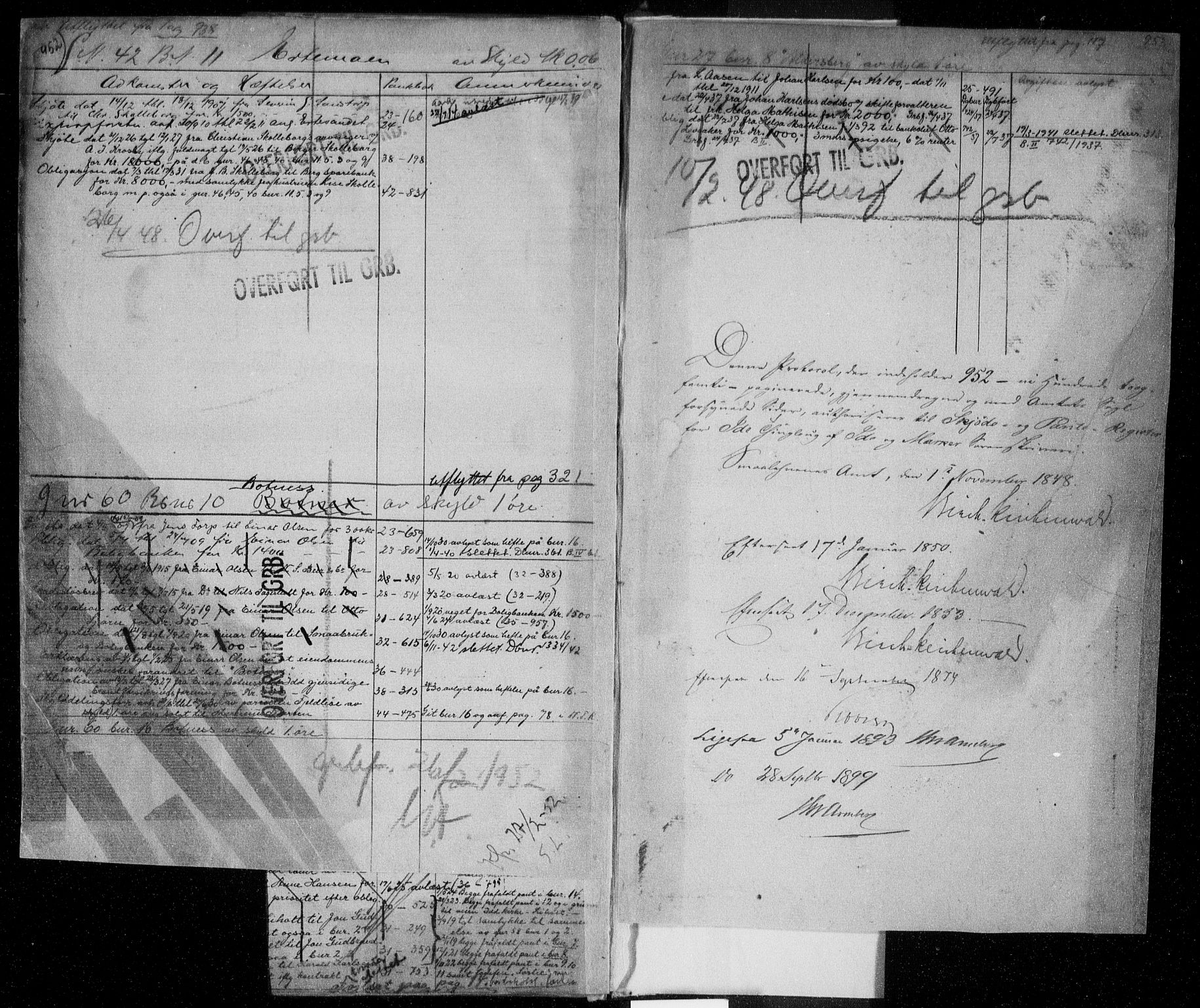 Idd og Marker sorenskriveri, SAO/A-10283/G/Ga/Gac/L0001: Mortgage register no. II 1, 1848-1950, p. 952-953