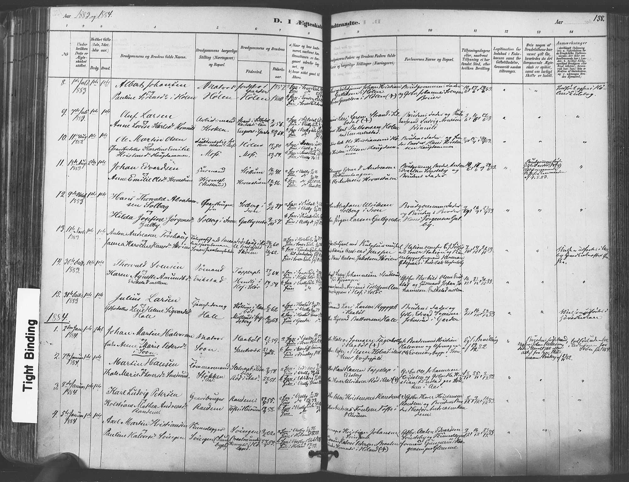 Vestby prestekontor Kirkebøker, AV/SAO-A-10893/F/Fa/L0009: Parish register (official) no. I 9, 1878-1900, p. 138