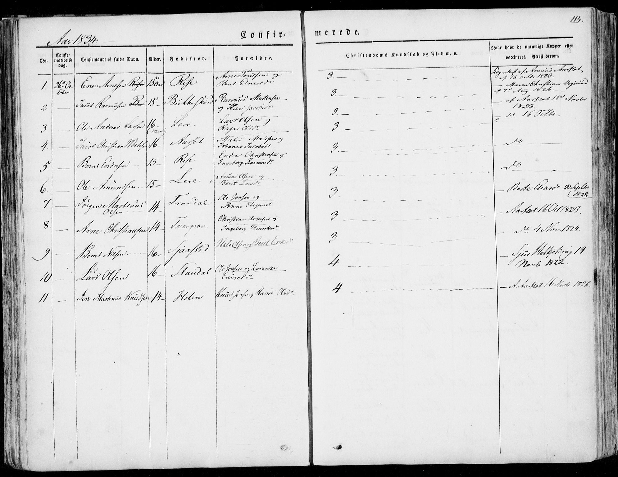 Ministerialprotokoller, klokkerbøker og fødselsregistre - Møre og Romsdal, SAT/A-1454/515/L0208: Parish register (official) no. 515A04, 1830-1846, p. 114