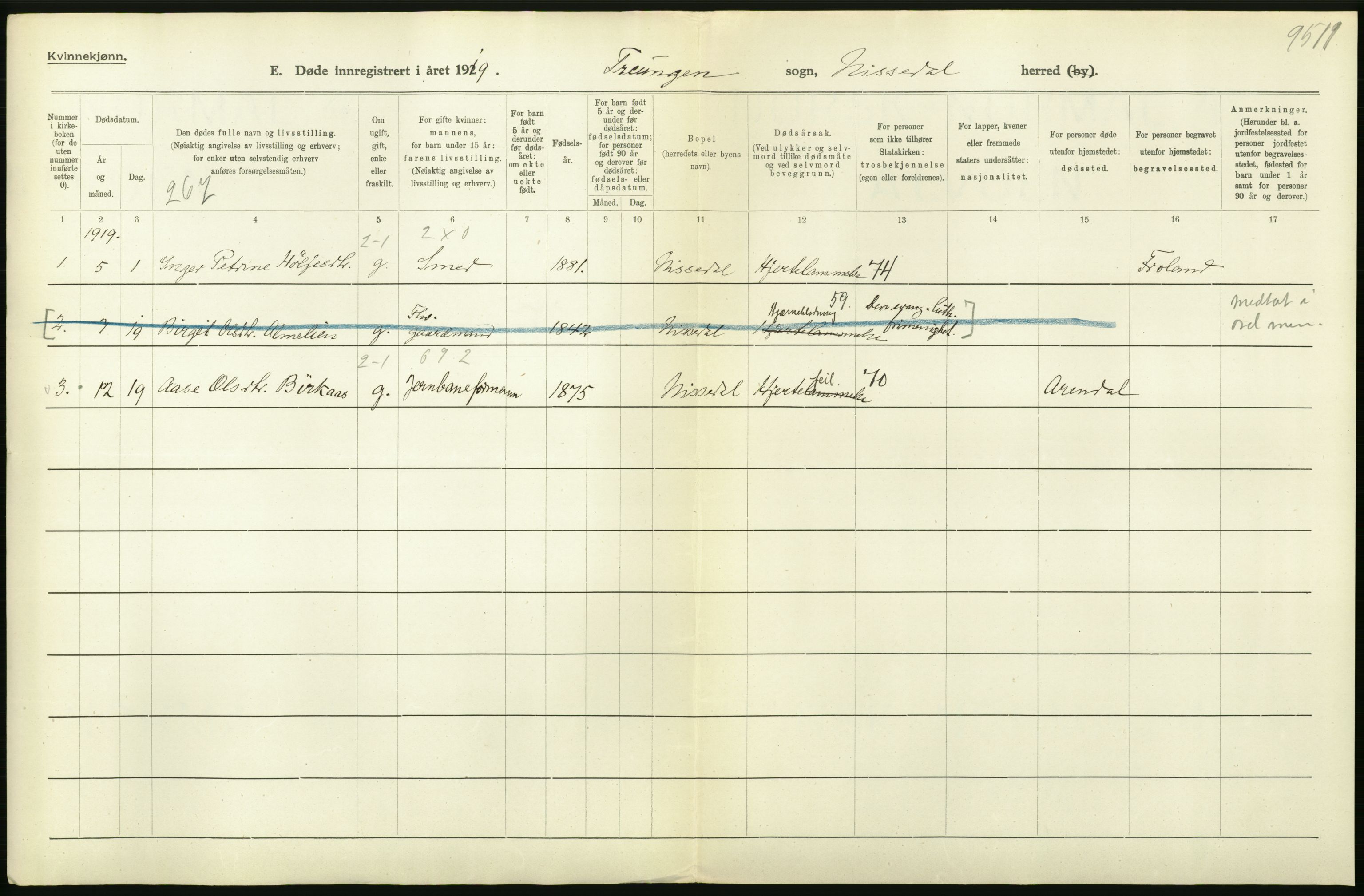 Statistisk sentralbyrå, Sosiodemografiske emner, Befolkning, RA/S-2228/D/Df/Dfb/Dfbi/L0023: Telemark fylke: Døde. Bygder og byer., 1919, p. 324