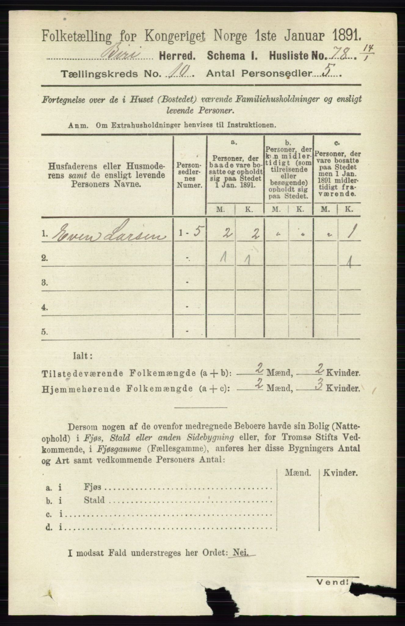 RA, 1891 census for 0525 Biri, 1891, p. 3818