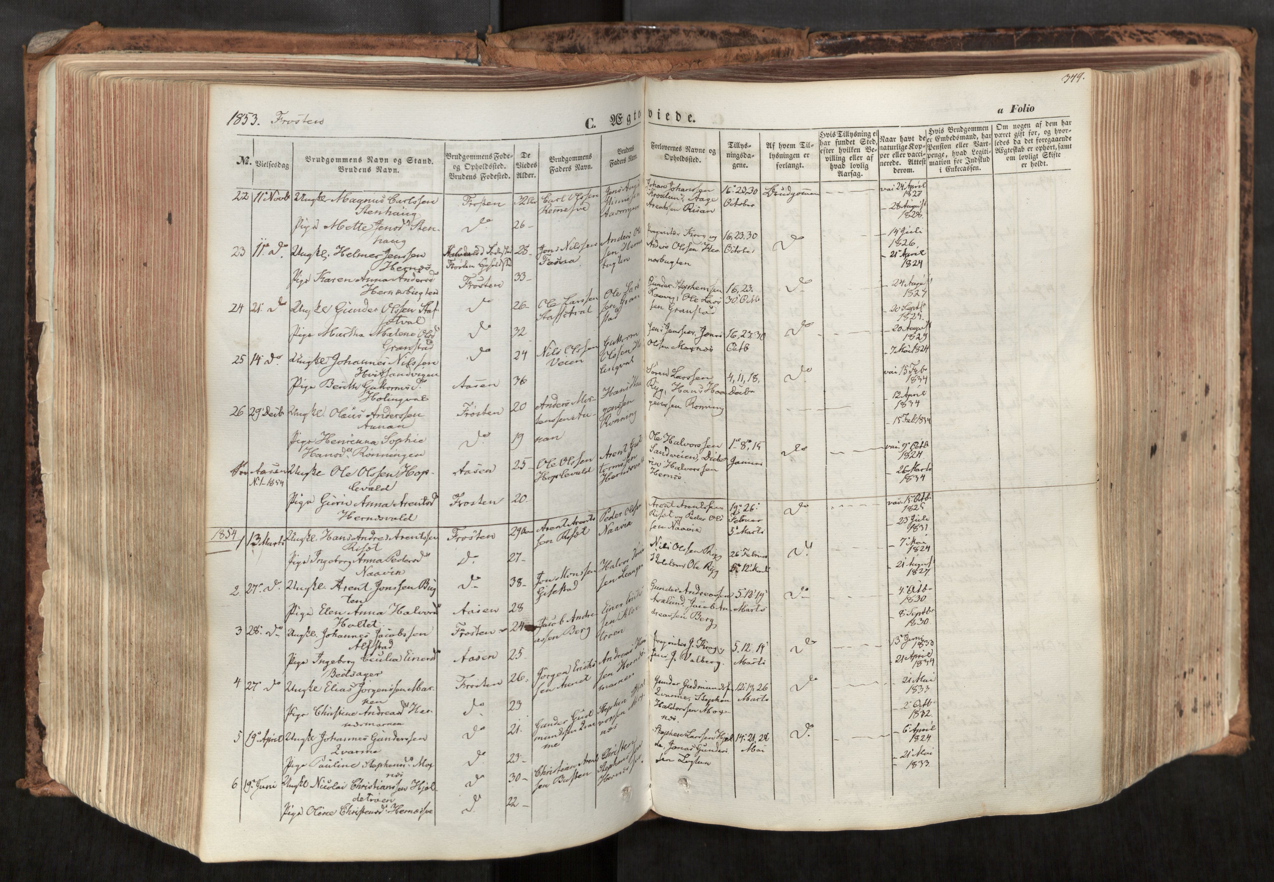 Ministerialprotokoller, klokkerbøker og fødselsregistre - Nord-Trøndelag, SAT/A-1458/713/L0116: Parish register (official) no. 713A07, 1850-1877, p. 349
