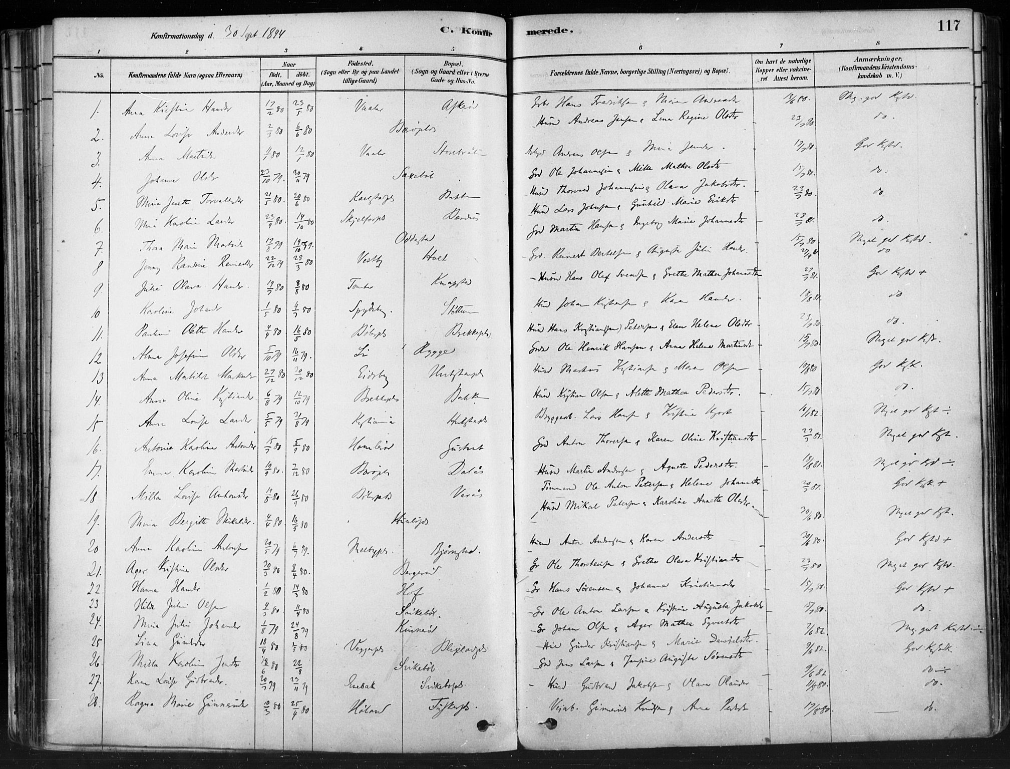 Hobøl prestekontor Kirkebøker, AV/SAO-A-2002/F/Fa/L0005: Parish register (official) no. I 5, 1878-1904, p. 117