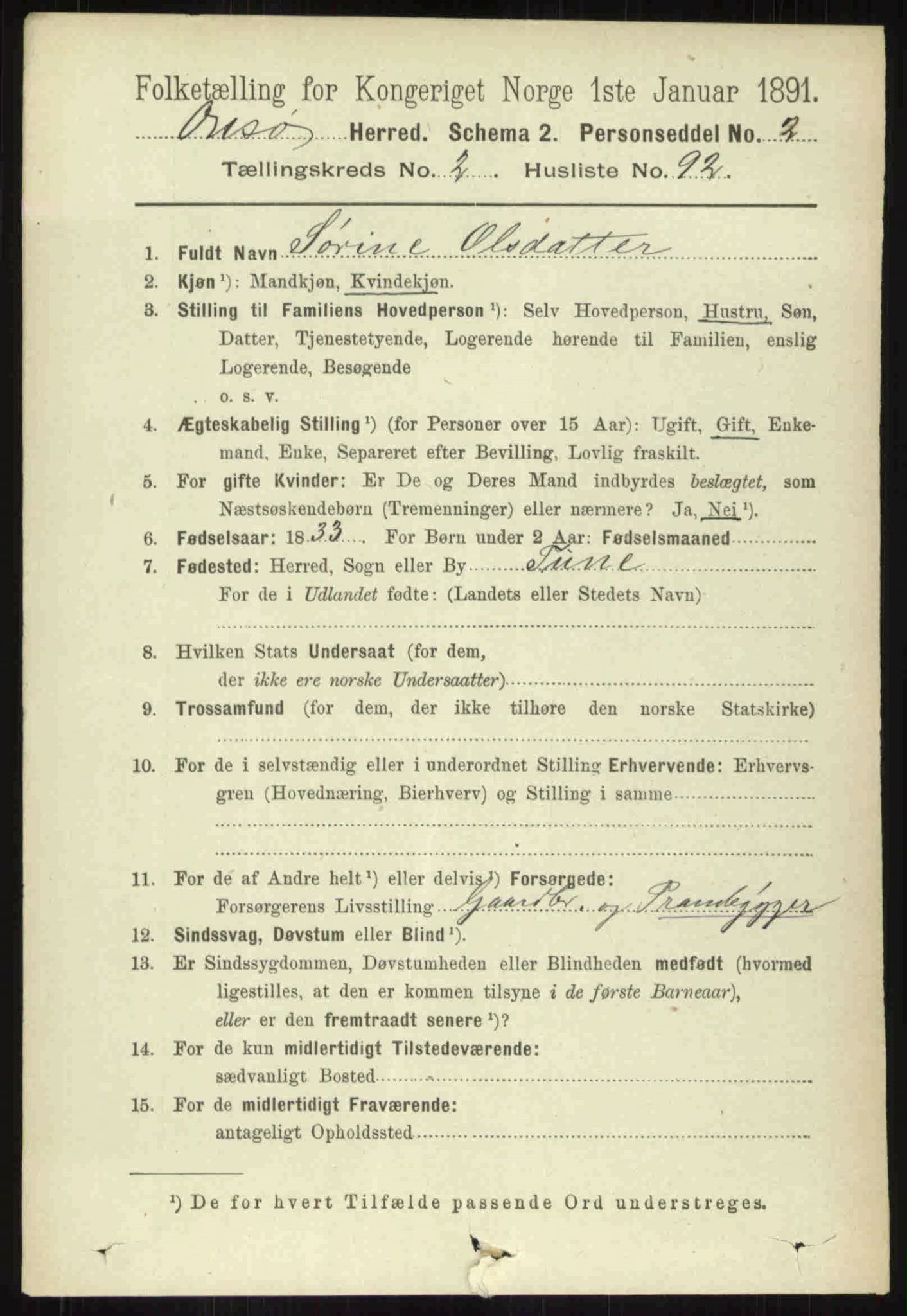 RA, 1891 census for 0134 Onsøy, 1891, p. 1492