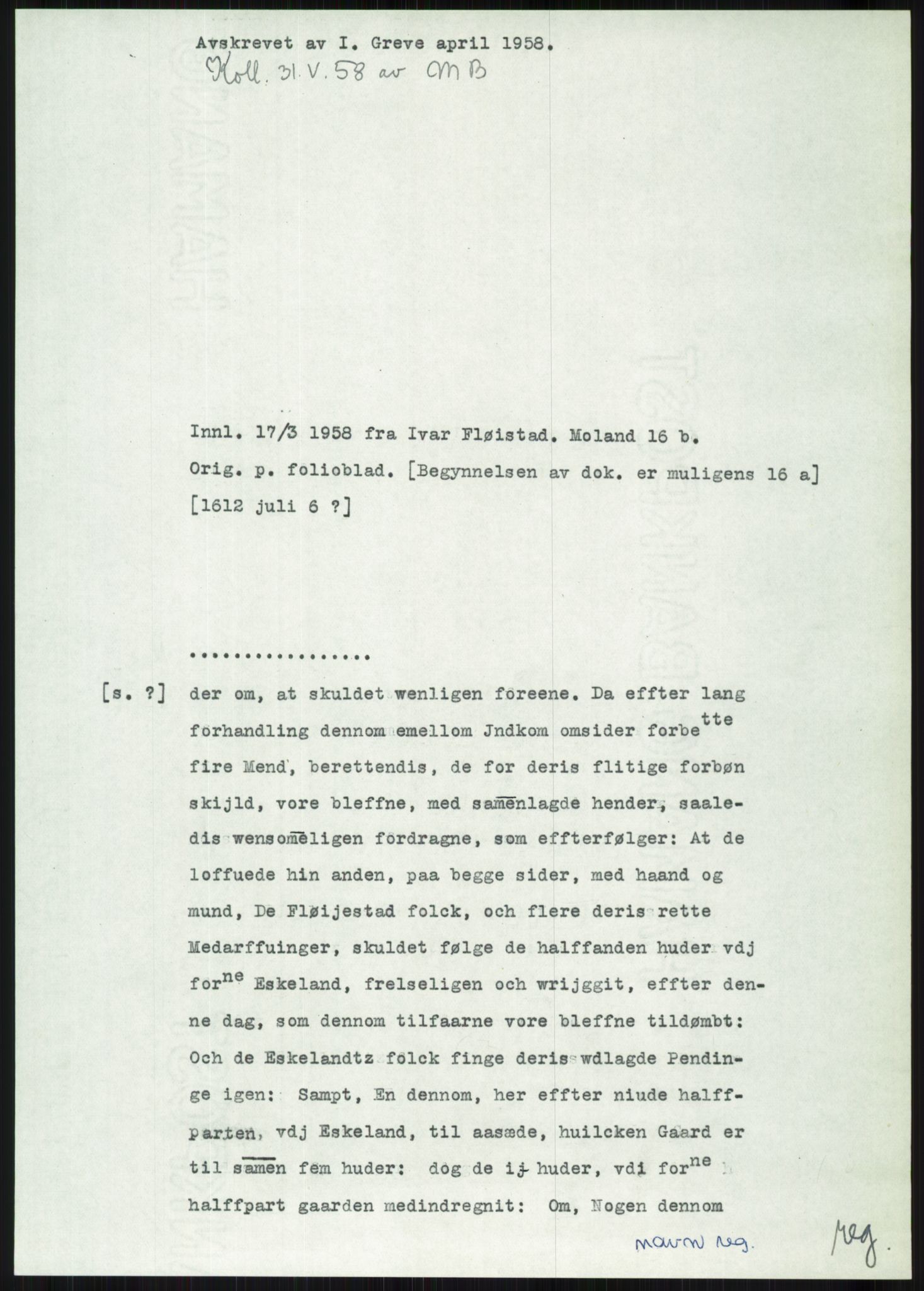 Samlinger til kildeutgivelse, Diplomavskriftsamlingen, AV/RA-EA-4053/H/Ha, p. 2057