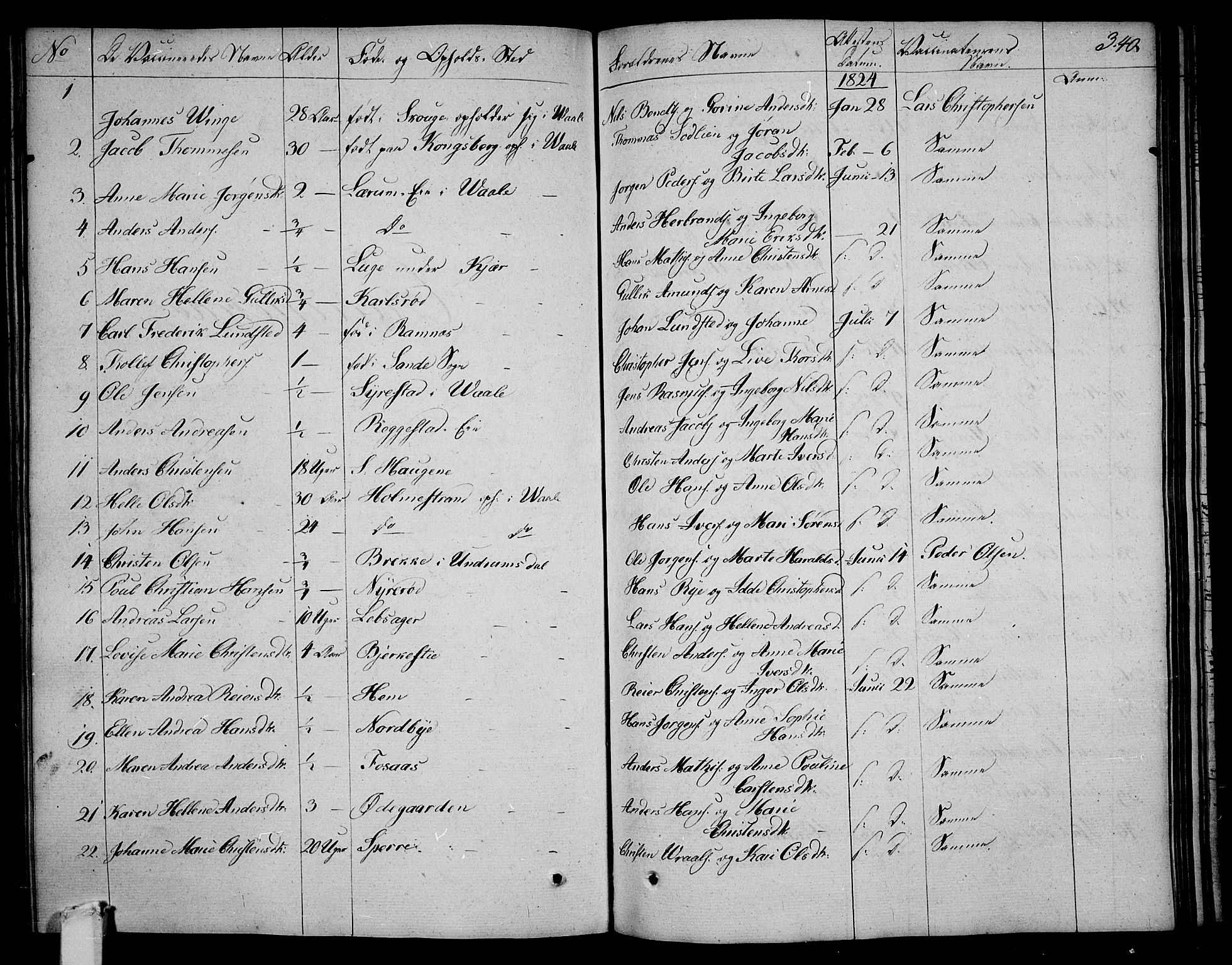 Våle kirkebøker, AV/SAKO-A-334/F/Fa/L0008: Parish register (official) no. I 8, 1824-1844, p. 340