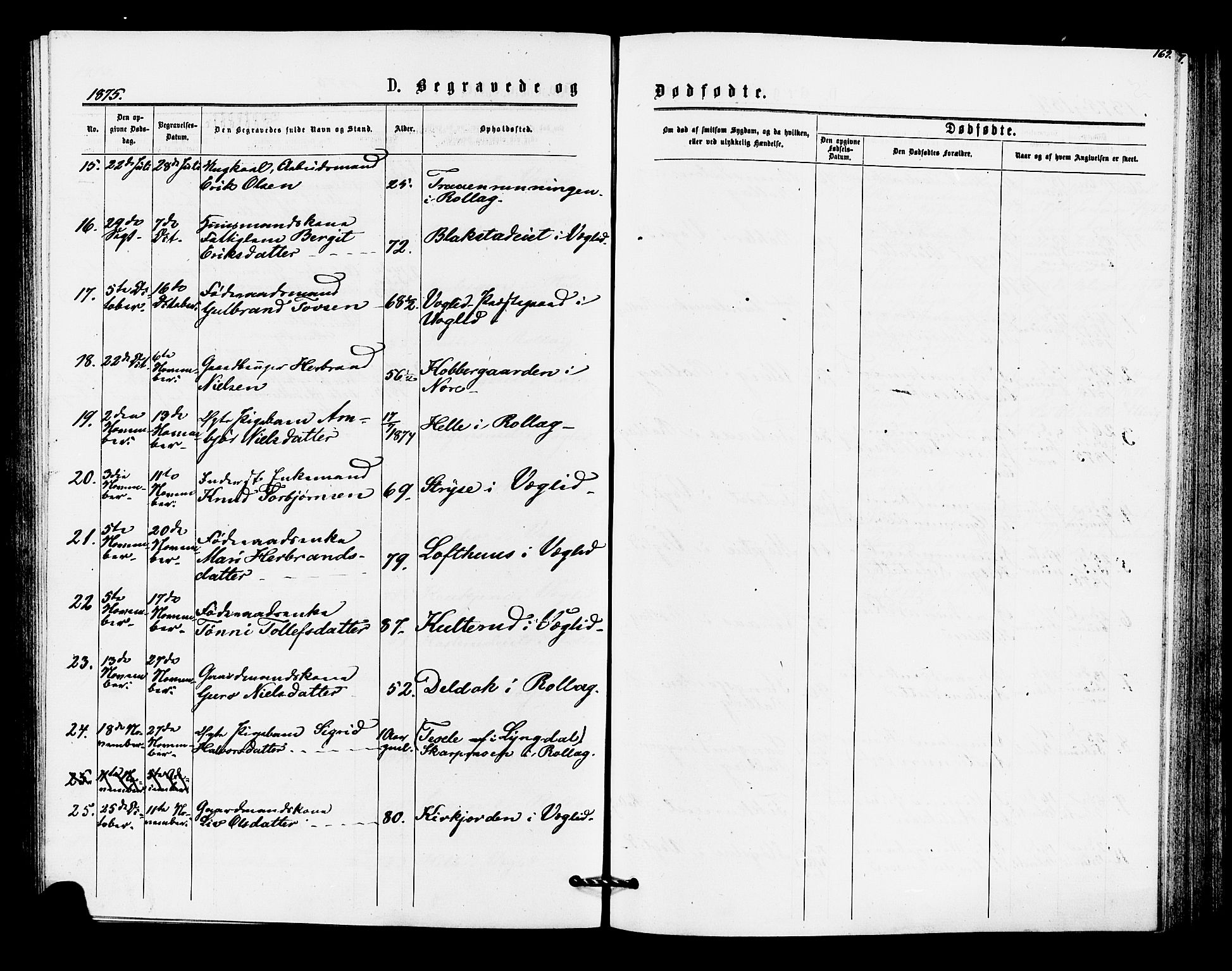 Rollag kirkebøker, AV/SAKO-A-240/F/Fa/L0010: Parish register (official) no. I 10, 1874-1877, p. 169