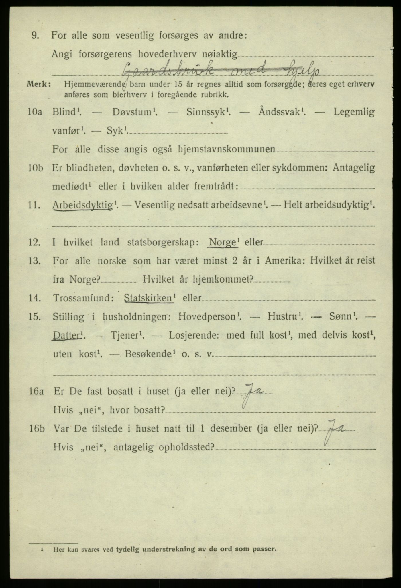 SAB, 1920 census for Bruvik, 1920, p. 9565