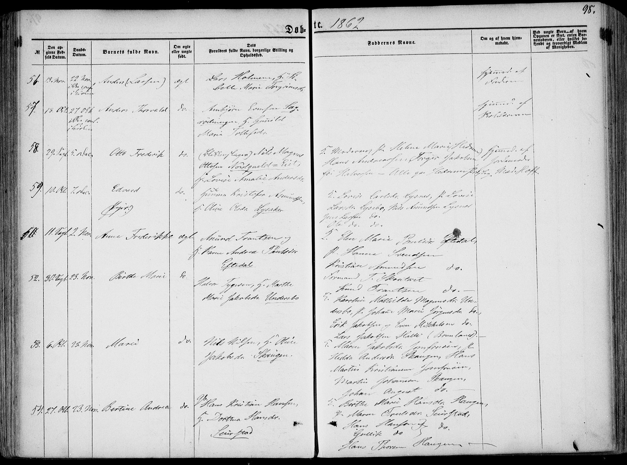 Hedrum kirkebøker, SAKO/A-344/F/Fa/L0007: Parish register (official) no. I 7, 1857-1868, p. 98