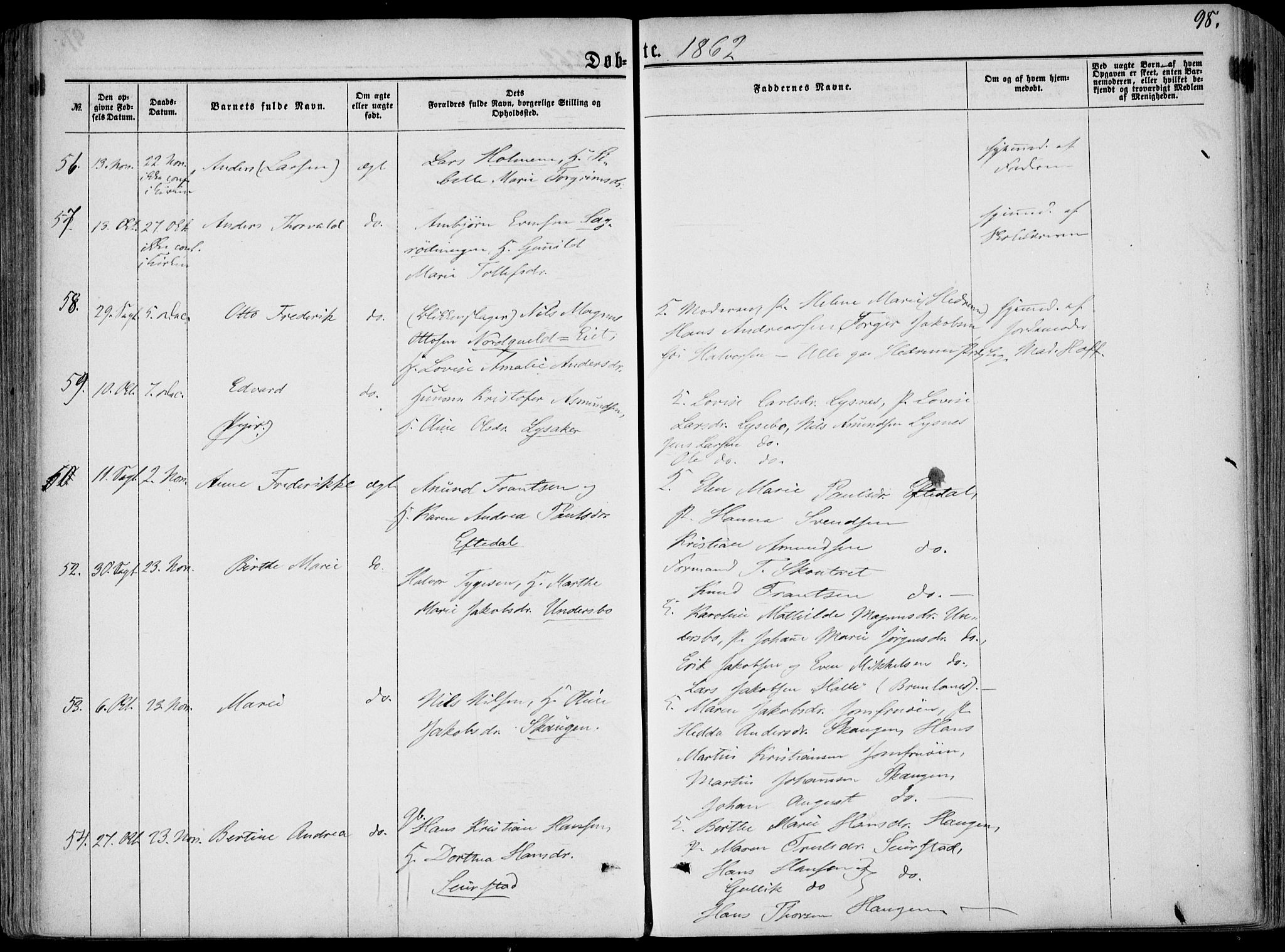 Hedrum kirkebøker, AV/SAKO-A-344/F/Fa/L0007: Parish register (official) no. I 7, 1857-1868, p. 98