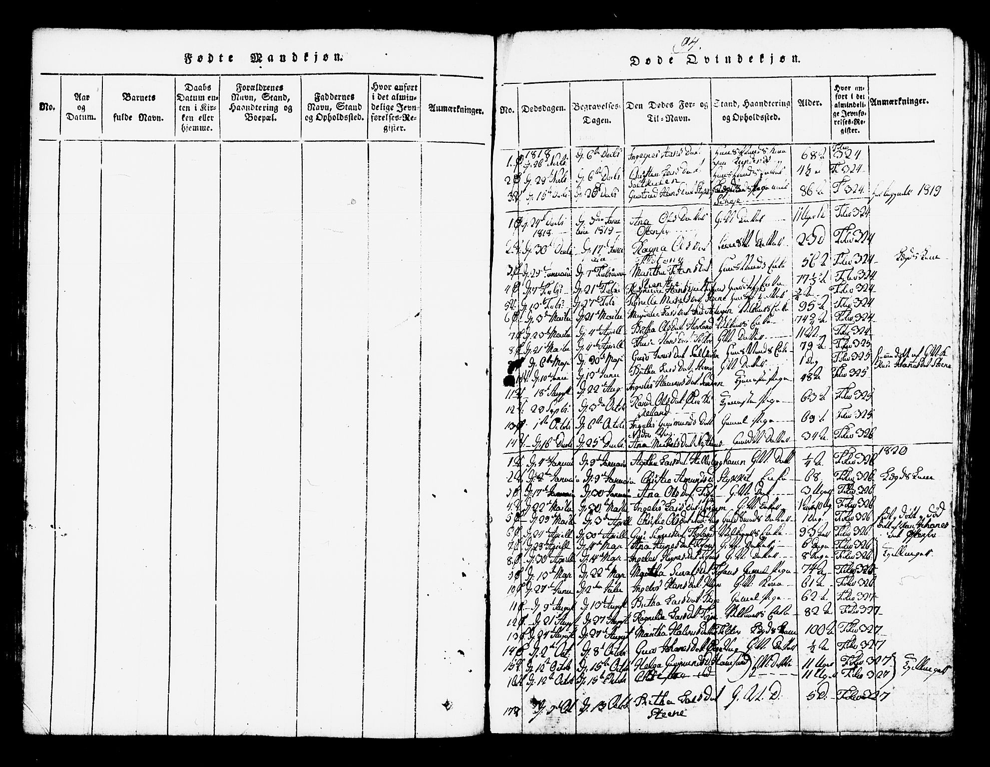 Kvam sokneprestembete, SAB/A-76201/H/Haa: Parish register (official) no. A 6, 1818-1832, p. 94