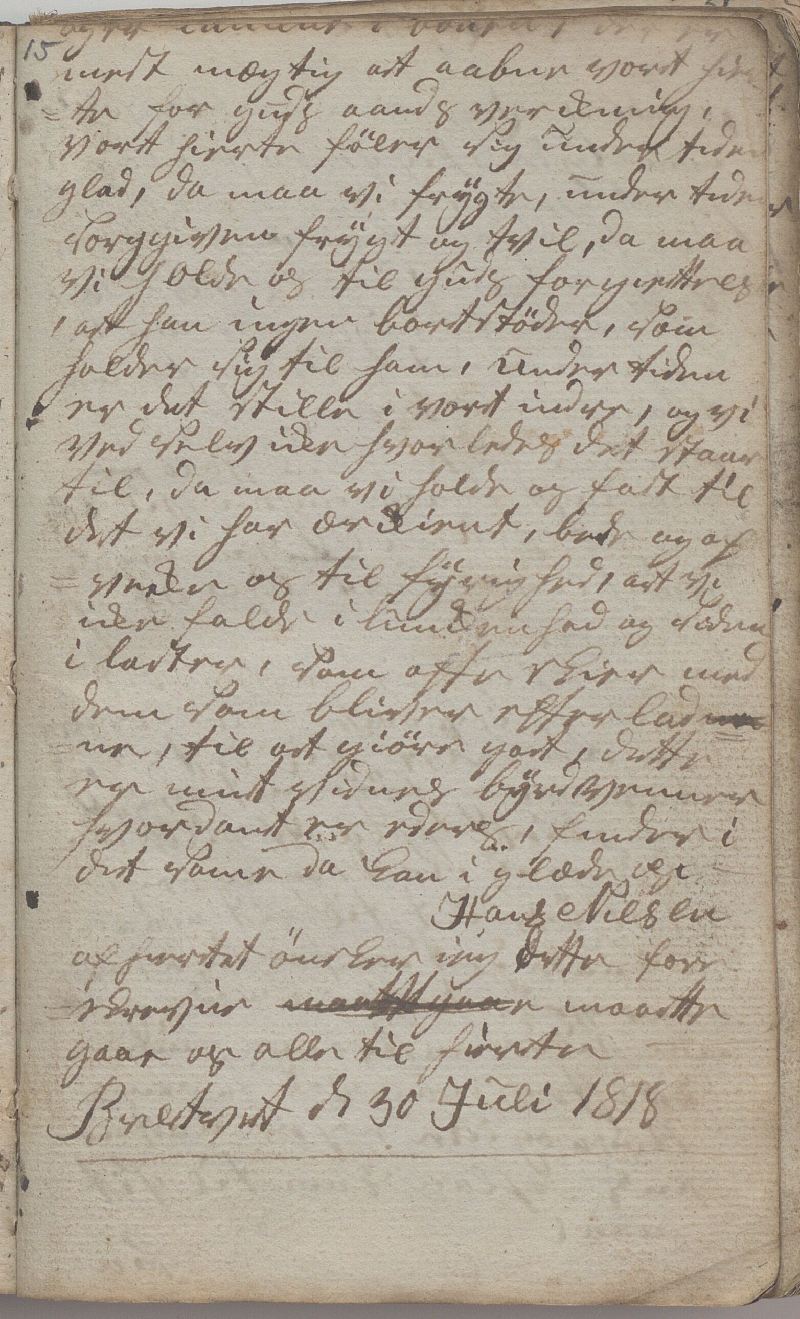 Heggtveitsamlingen, TMF/A-1007/H/L0048/0004: Brev, kopibøker. / "Schelbred I", 1787-1824, p. 15