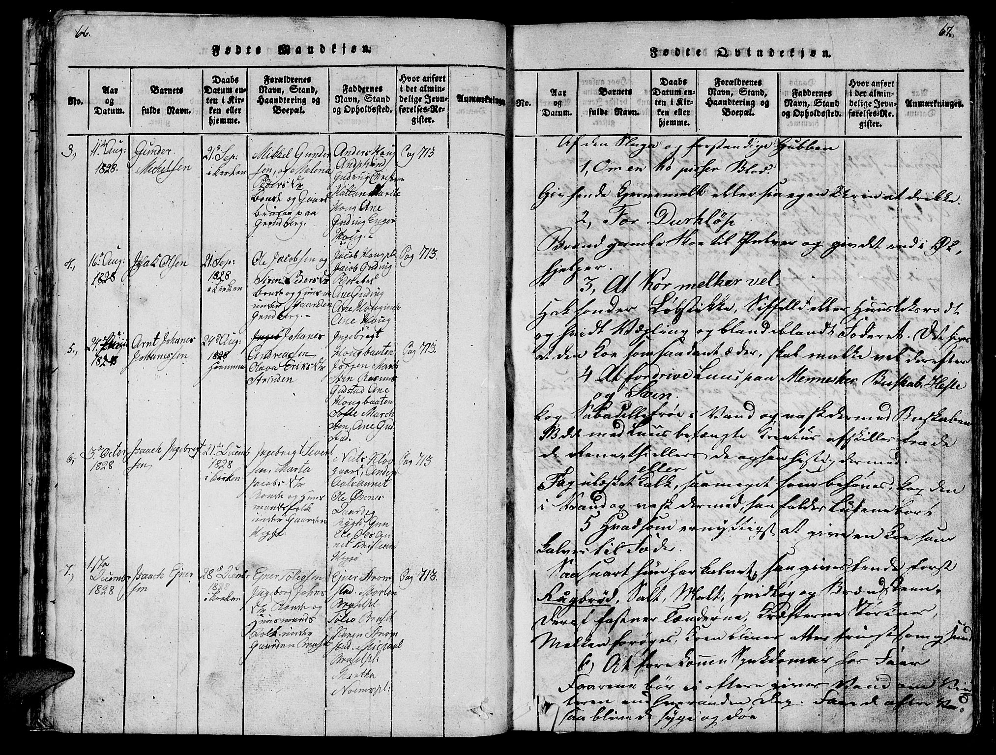 Ministerialprotokoller, klokkerbøker og fødselsregistre - Nord-Trøndelag, SAT/A-1458/747/L0459: Parish register (copy) no. 747C01, 1816-1842, p. 66-67