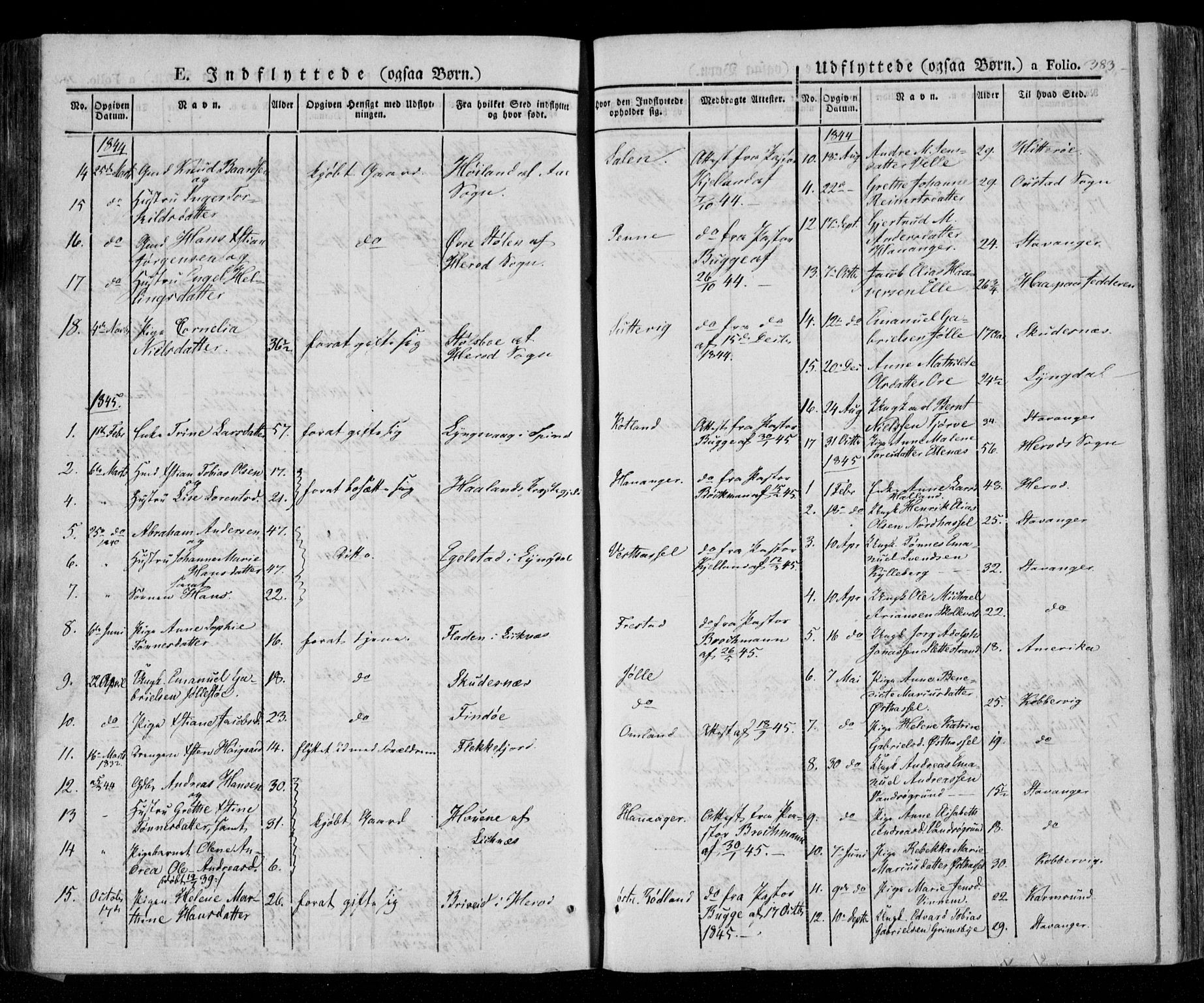 Lista sokneprestkontor, AV/SAK-1111-0027/F/Fa/L0009: Parish register (official) no. A 9, 1835-1846, p. 383