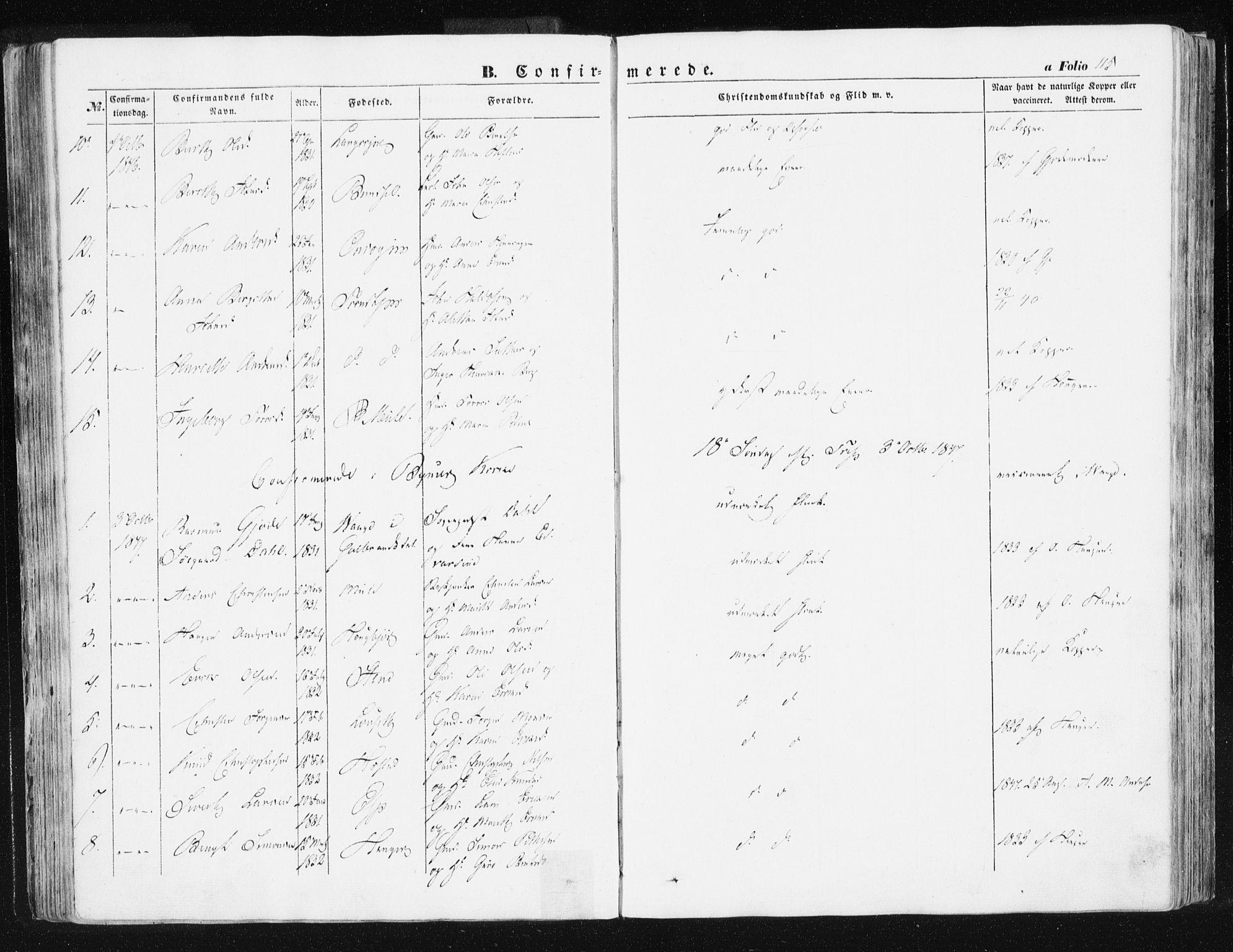 Ministerialprotokoller, klokkerbøker og fødselsregistre - Sør-Trøndelag, SAT/A-1456/612/L0376: Parish register (official) no. 612A08, 1846-1859, p. 115