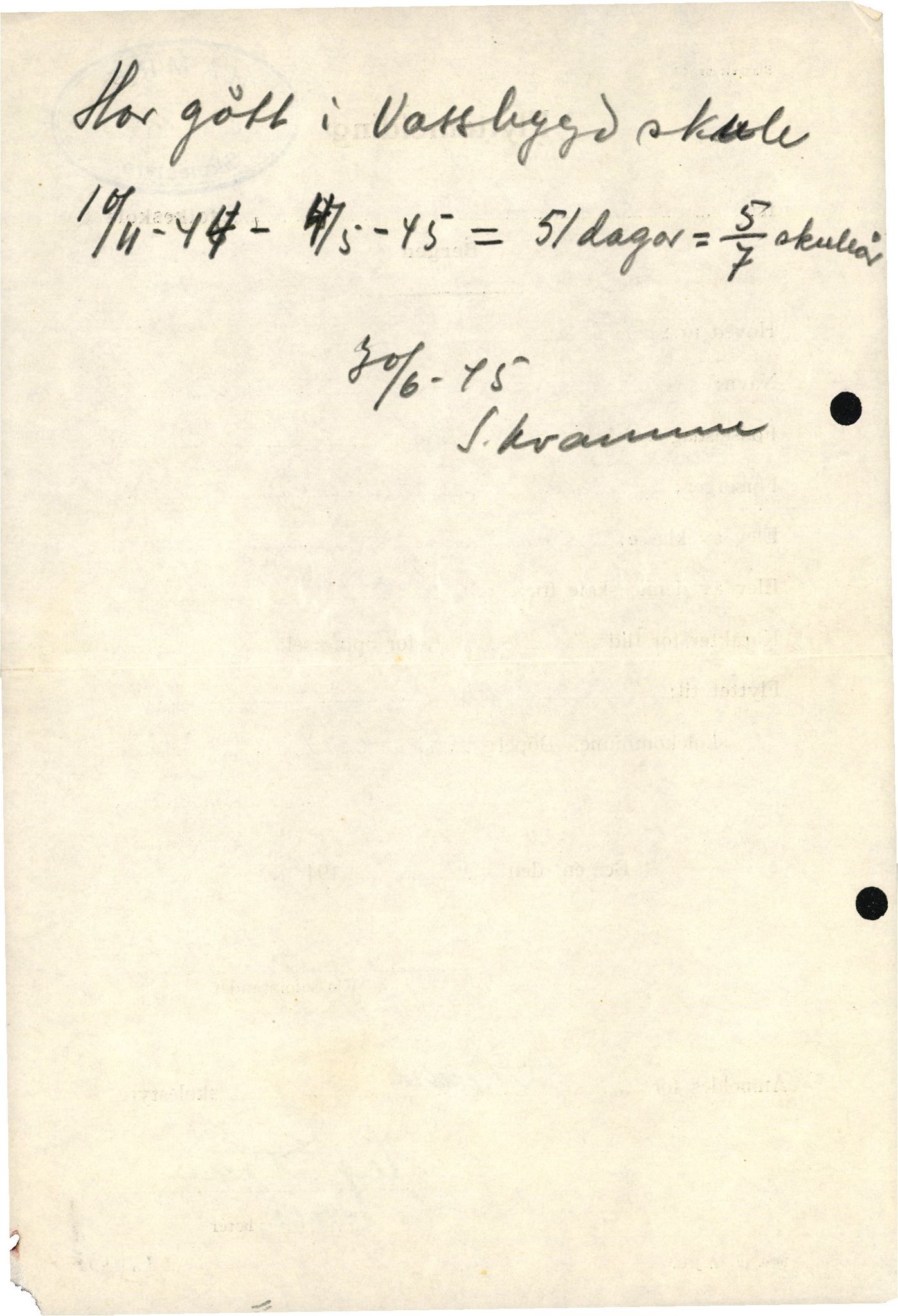 Hamre kommune. Formannskapet, IKAH/1254-021/D/Db/L0013b/0004: Krig og krisetider (1940-1945) / Evakuerte born. Undervisning. Oppgåver frå skulane i Hamre , 1940-1945, p. 31