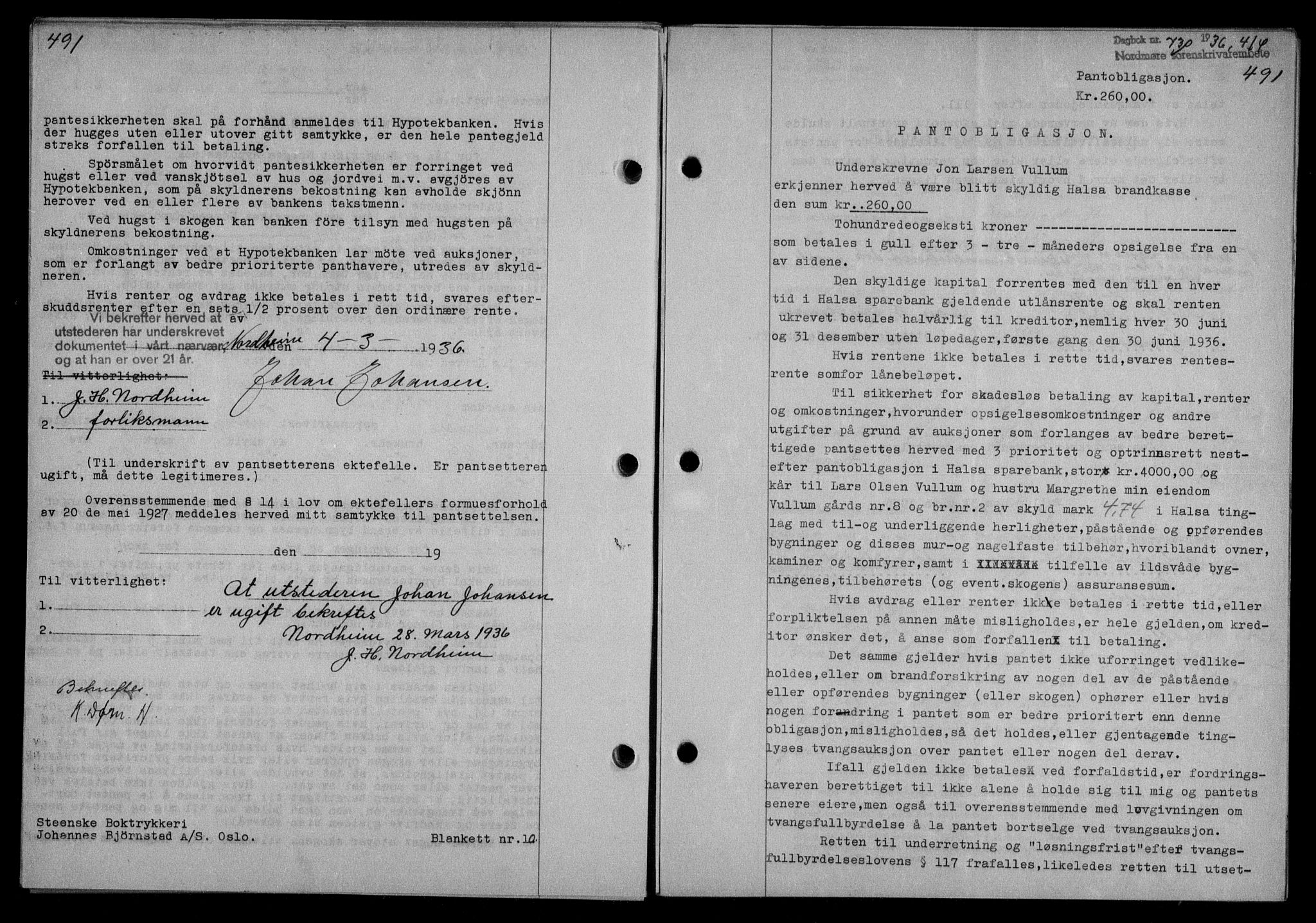 Nordmøre sorenskriveri, AV/SAT-A-4132/1/2/2Ca/L0087: Mortgage book no. 77, 1935-1936, Deed date: 04.04.1936